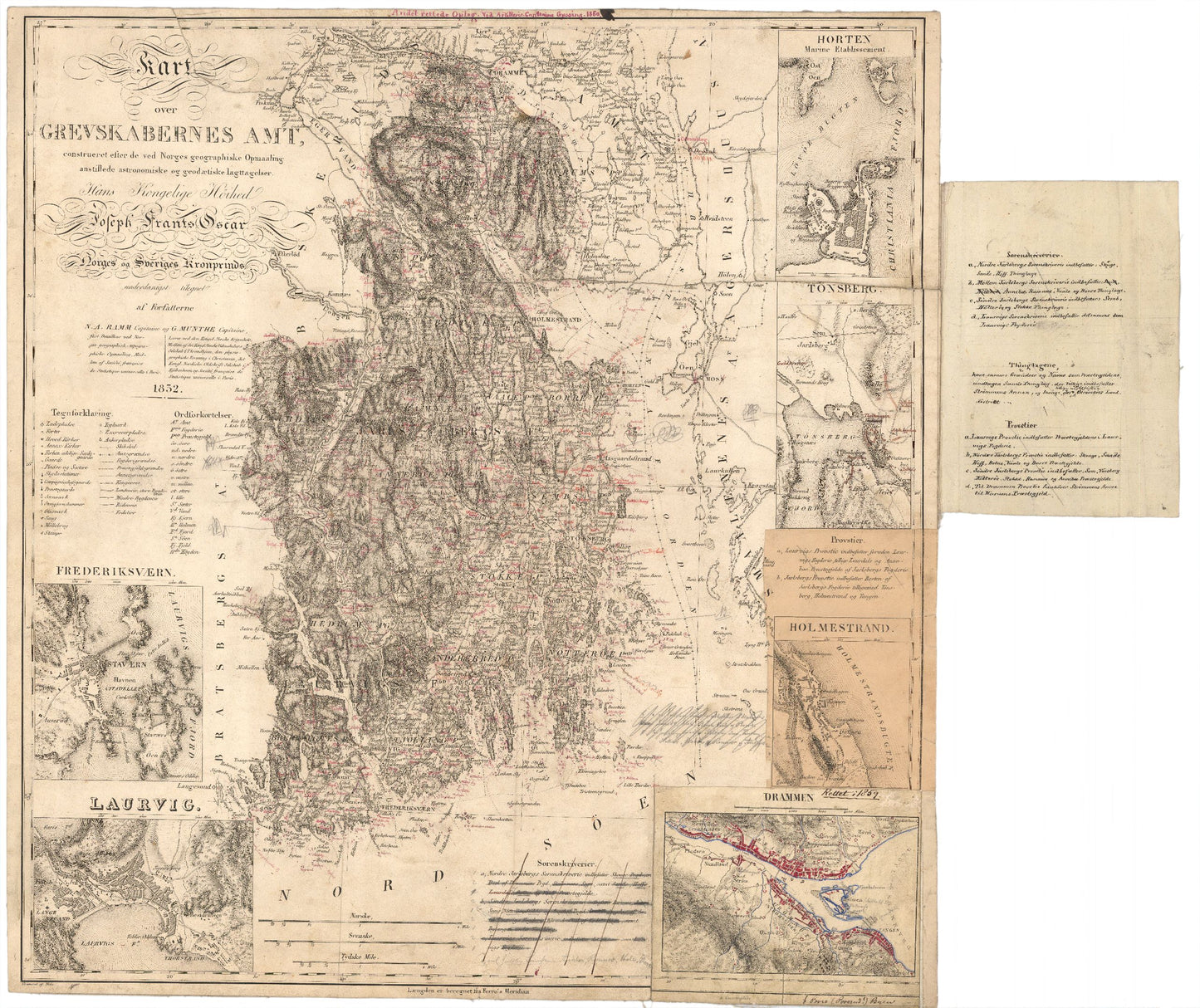 Jarlsberg-og-Larviks-amt nr 23: Kart over Grevskabernes Amt: Vestfold