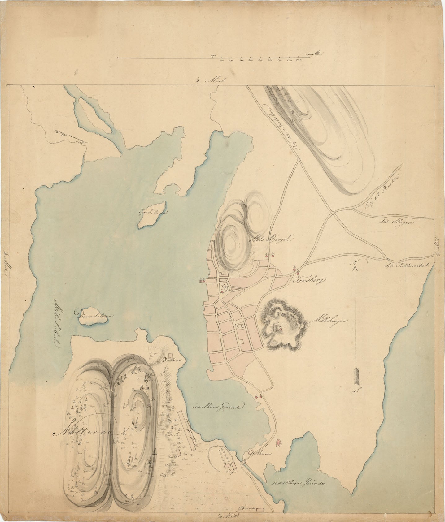 Jarlsberg og Larviks amt nr 27: Kart over Tønsberg og omegn: Vestfold