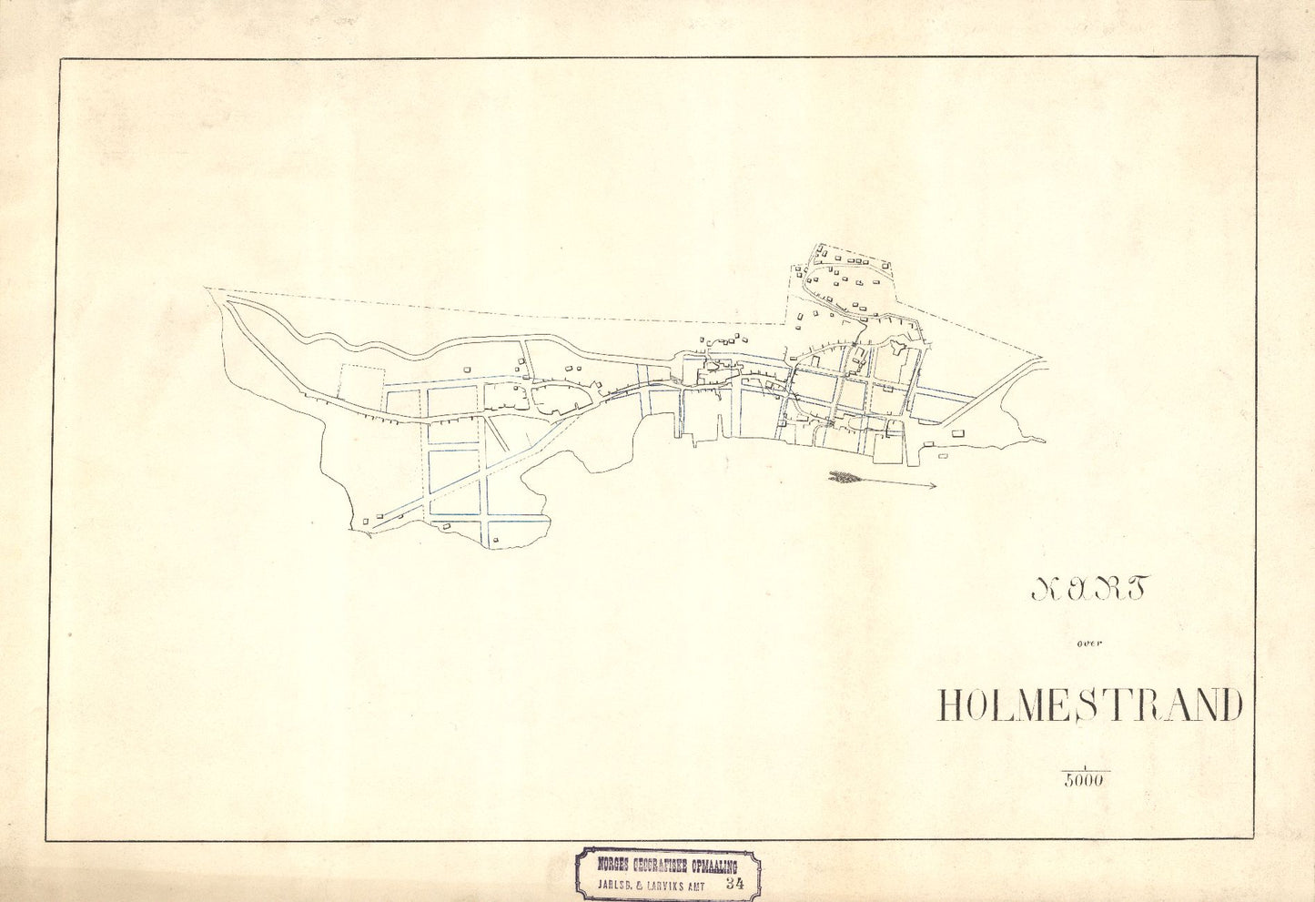 Jarlsberg-og-Larviks-amt nr 34: Kart over Holmestrand: Vestfold