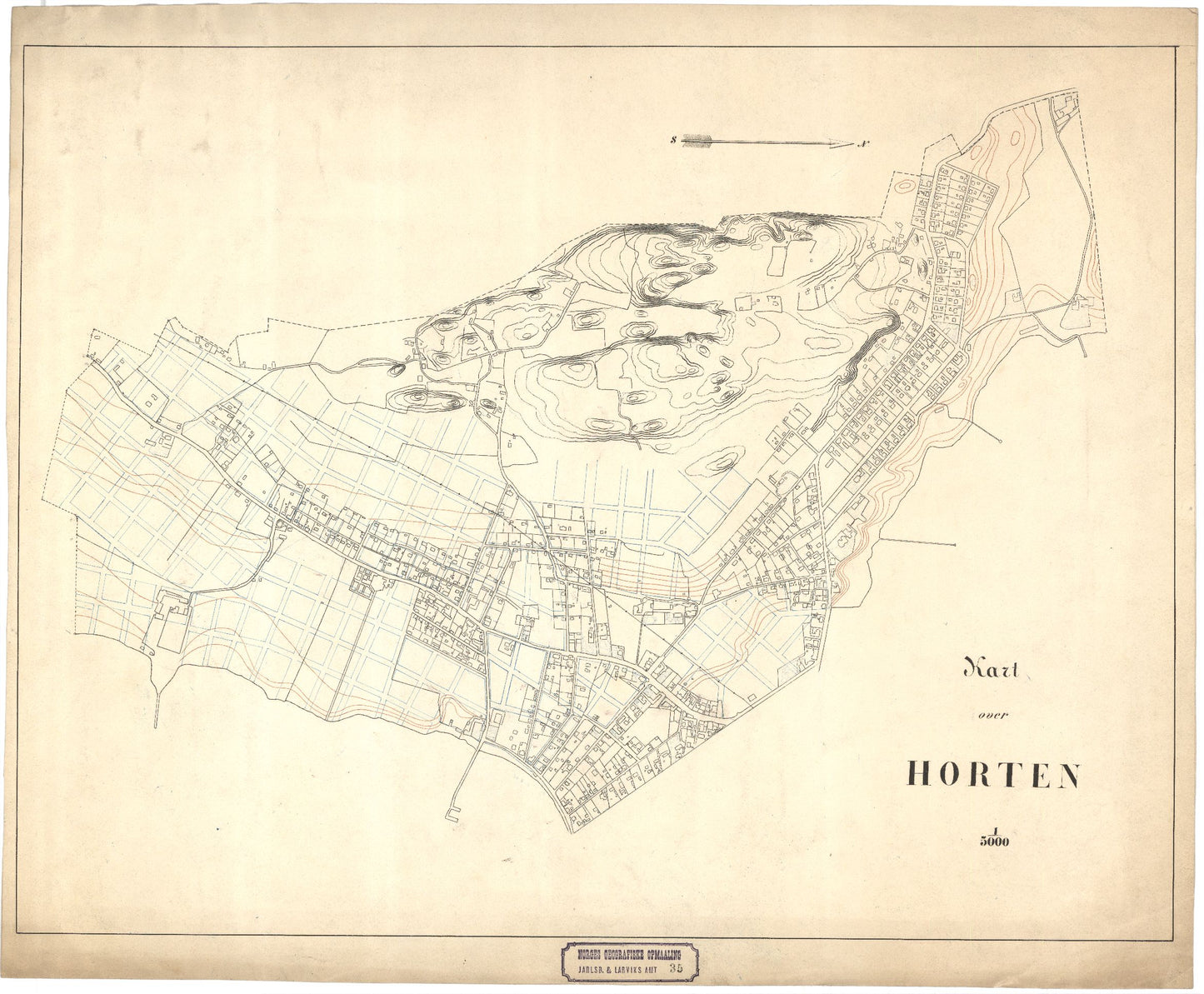Jarlsberg-og-Larviks-amt nr 35: Kart over Horten: Vestfold