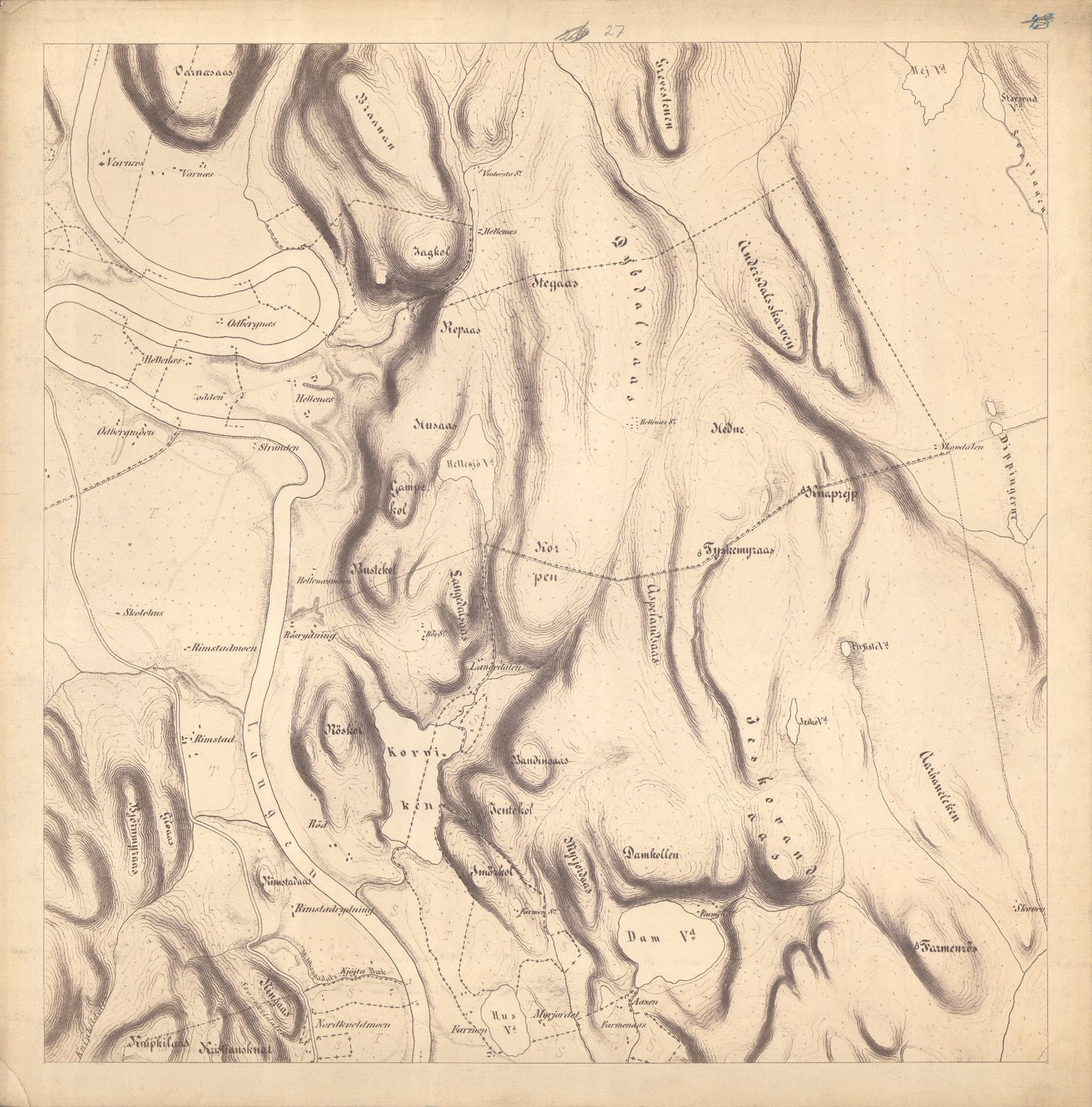 Jarlsberg-og-Larviks-amt nr 39-27: Kart over Forrige Grevskab: Vestfold