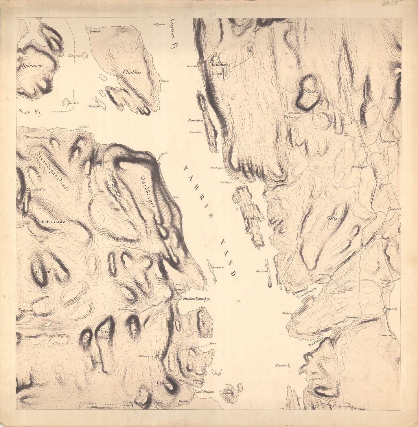 Jarlsberg-og-Larviks-amt nr 39-39: Kart over Forrige Grevskab: Vestfold