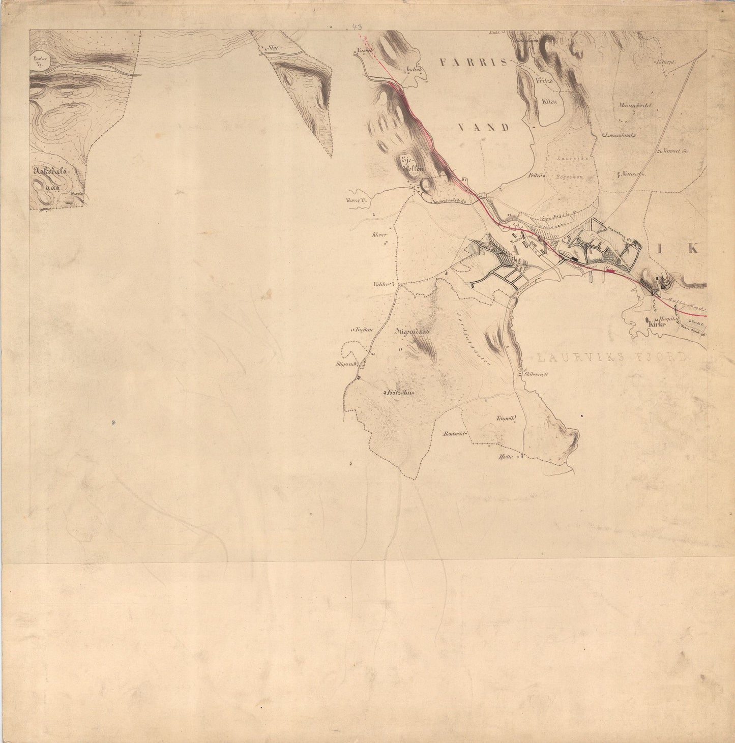 Jarlsberg-og-Larviks-amt nr 39-43: Kart over Forrige Grevskab: Vestfold