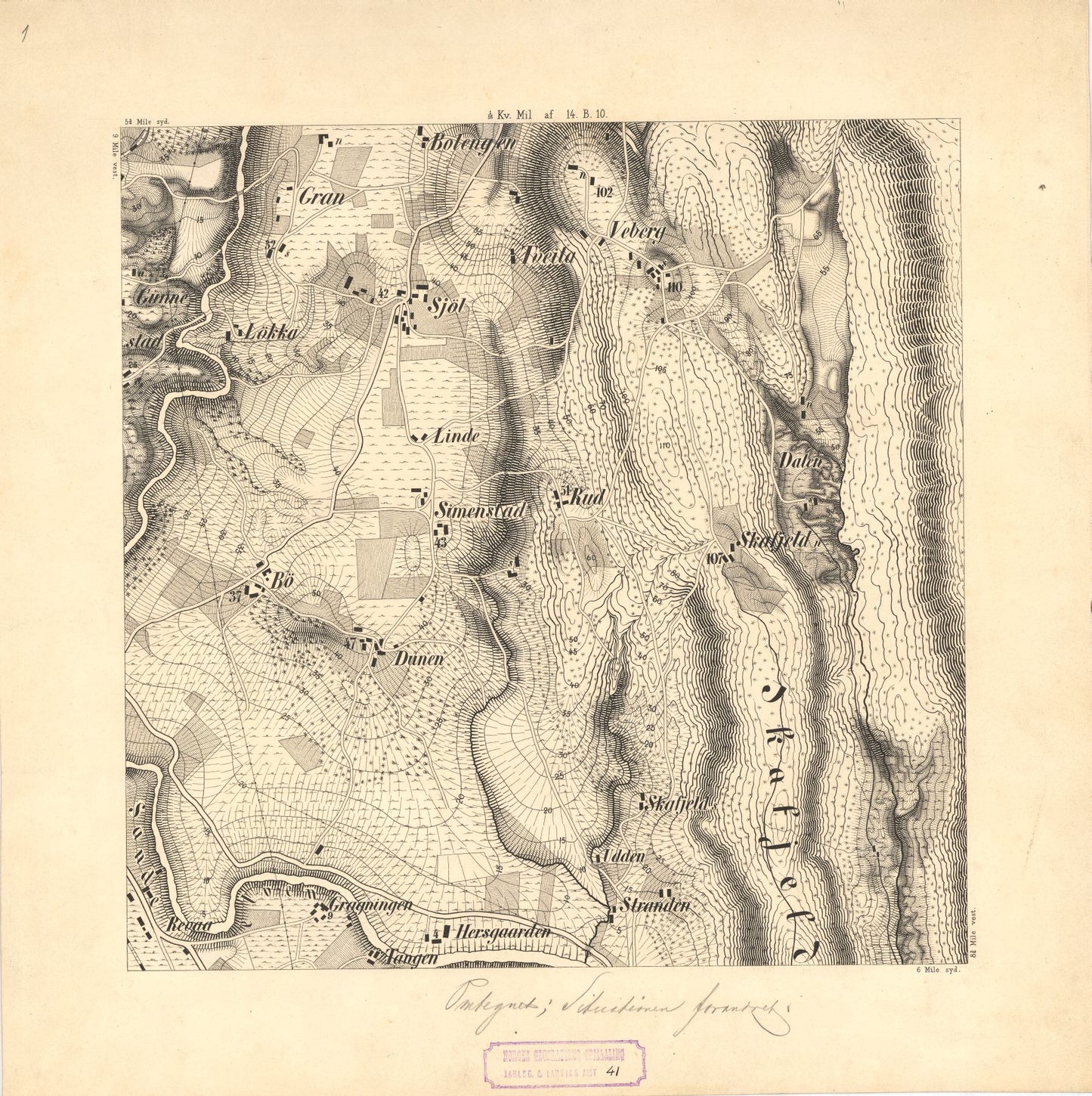 Jarlsberg og Larviks amt nr 41-1 Krigsspillkart over en Del af Sande Sogn: Vestfold