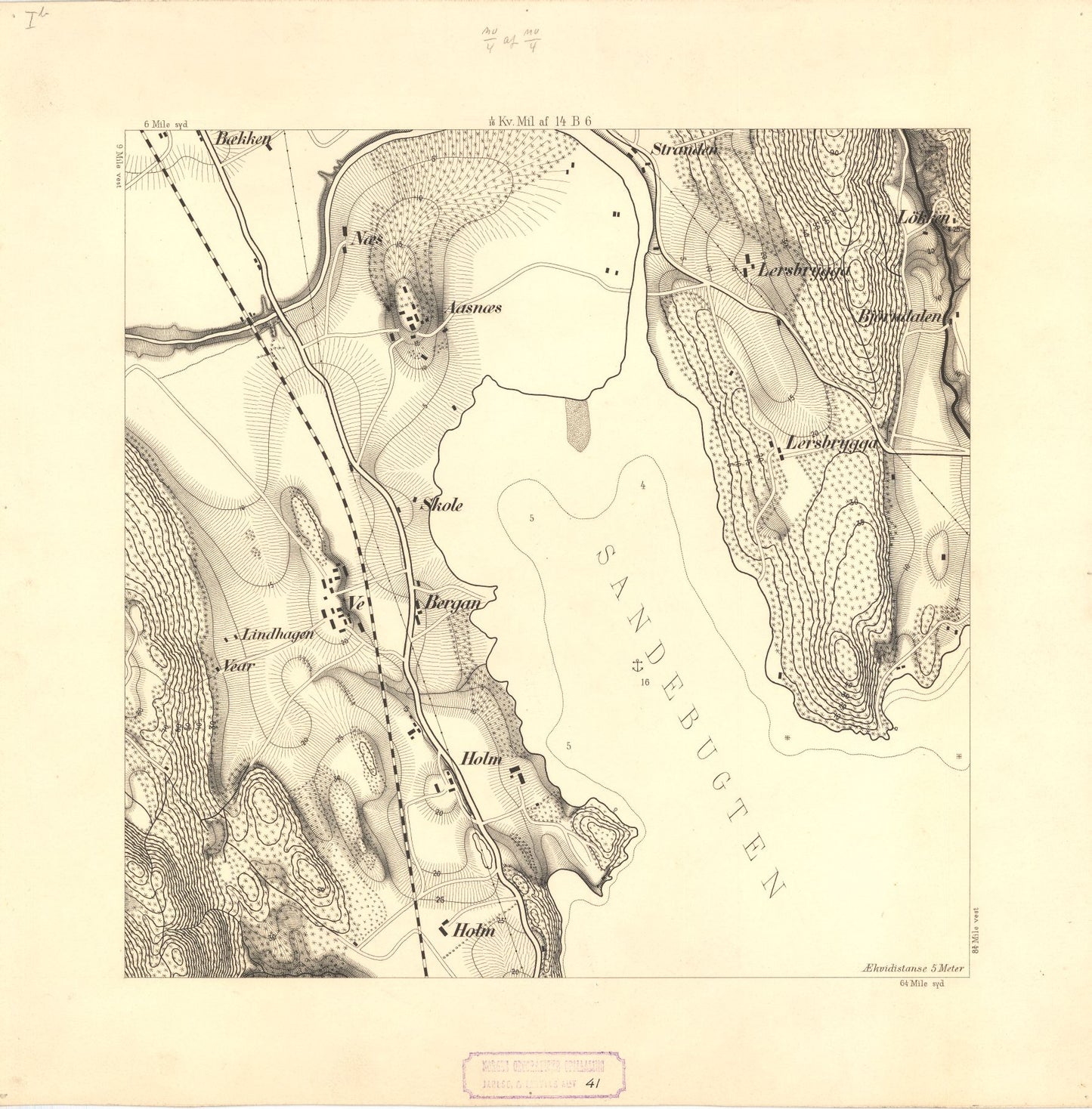 Jarlsberg og Larviks amt nr 41-1b: Krigsspillkart over en Del af Sande Sogn: Vestfold