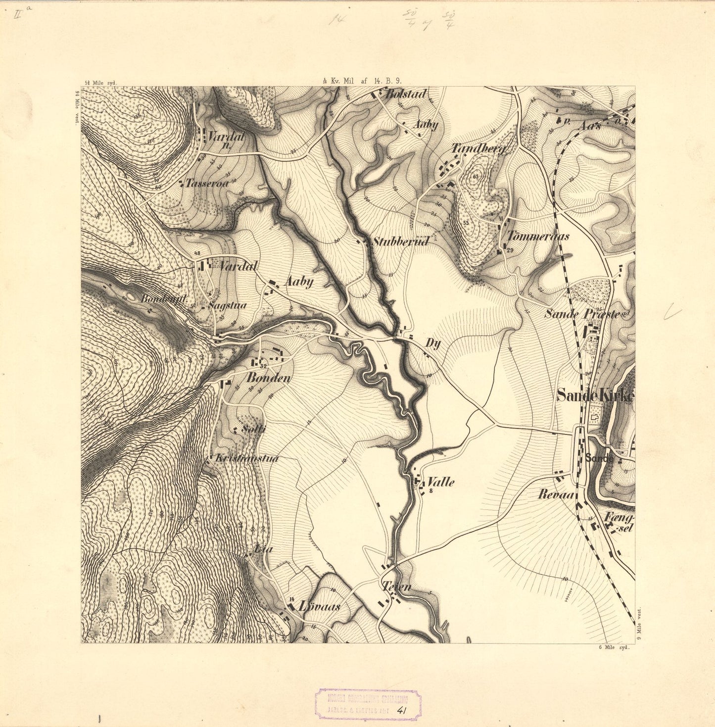 Jarlsberg og Larviks amt nr 41-2a: Krigsspillkart over en Del af Sande Sogn: Vestfold