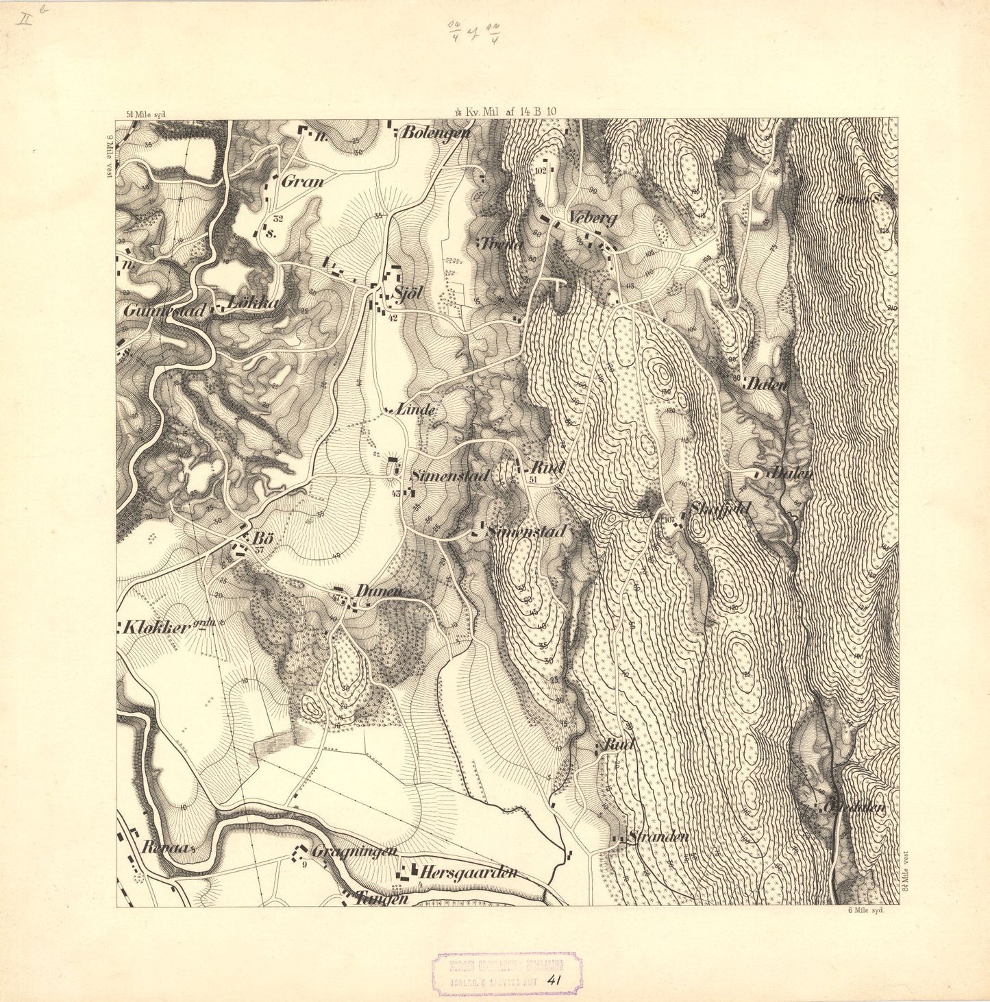 Jarlsberg og Larviks amt nr 41-2b: Krigsspillkart over en Del af Sande Sogn: Vestfold