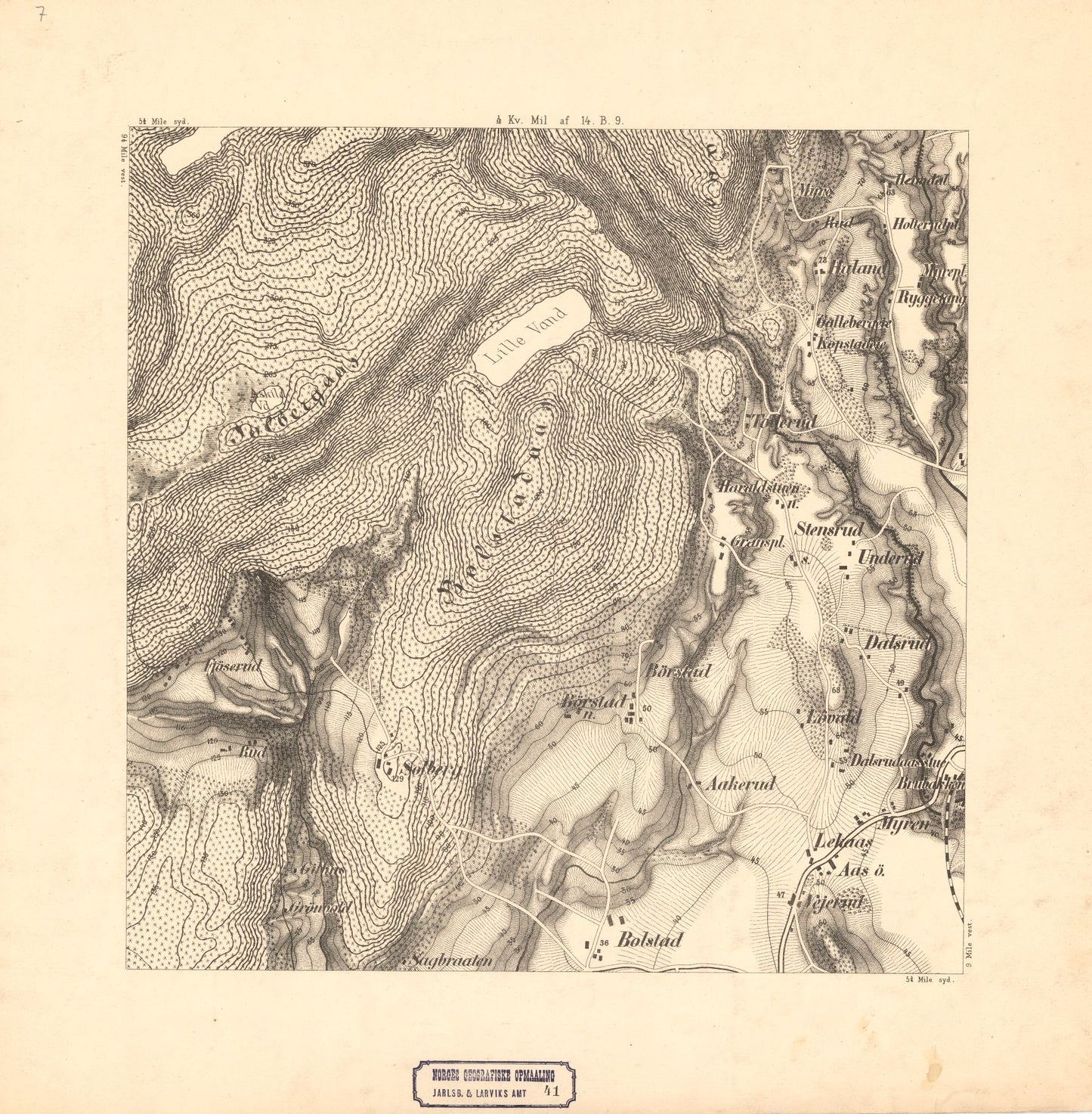 Jarlsberg og Larviks amt nr 41-7: Krigsspillkart over en Del af Sande Sogn: Vestfold