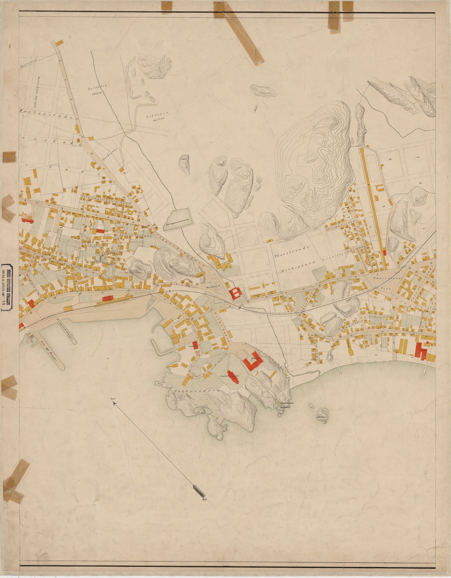 Jarlsberg og Larviks amt nr 44 midtre: Kart over Laurvig (midtre): Vestfold