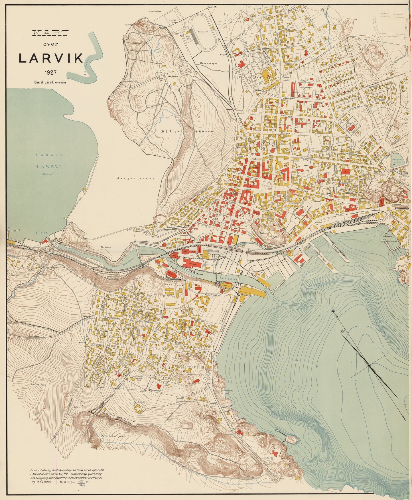 Jarlsberg og Larviks amt nr 59 vest: Kart over Larvik (vest): Vestfold