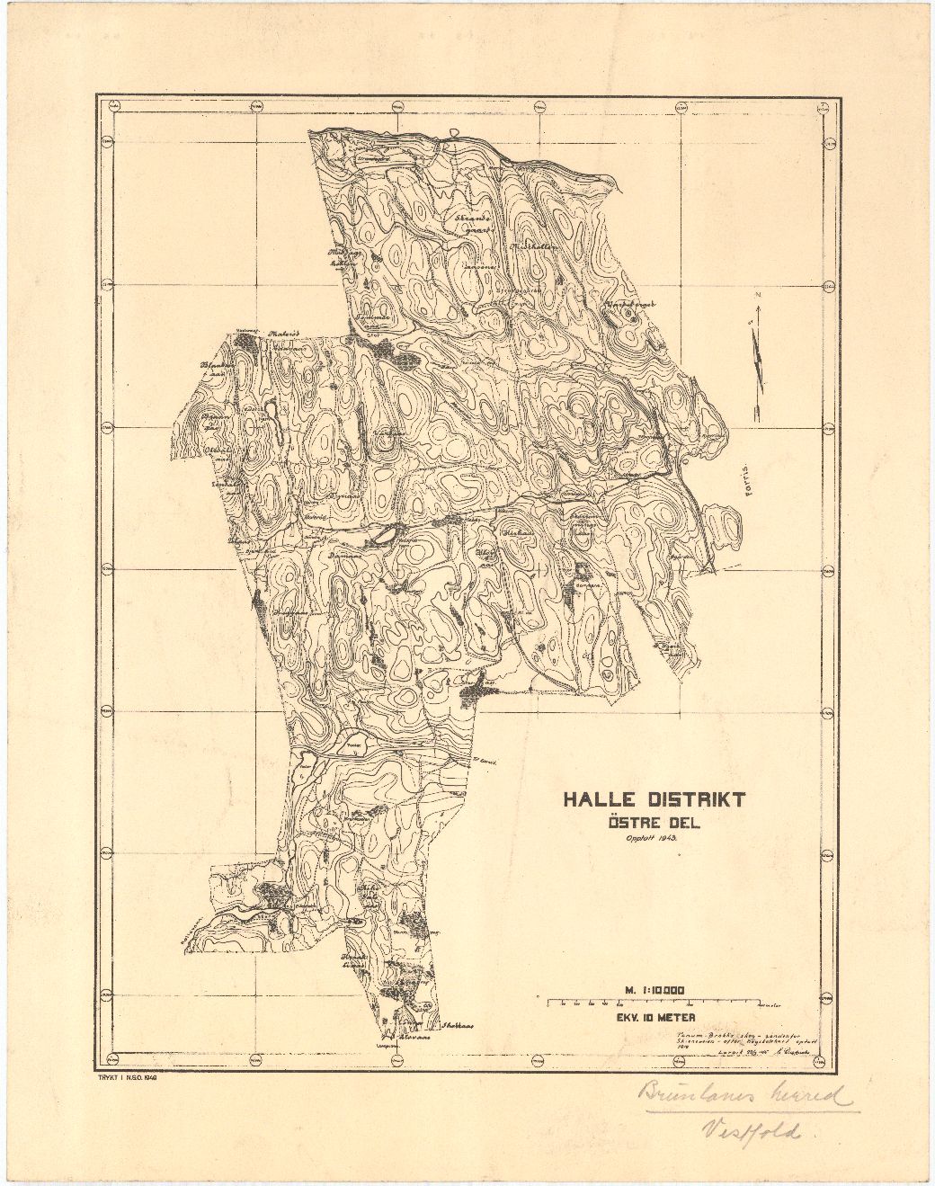 Jarlsberg-og-Larviks-amt nr 62: Kart over Halle: Vestfold