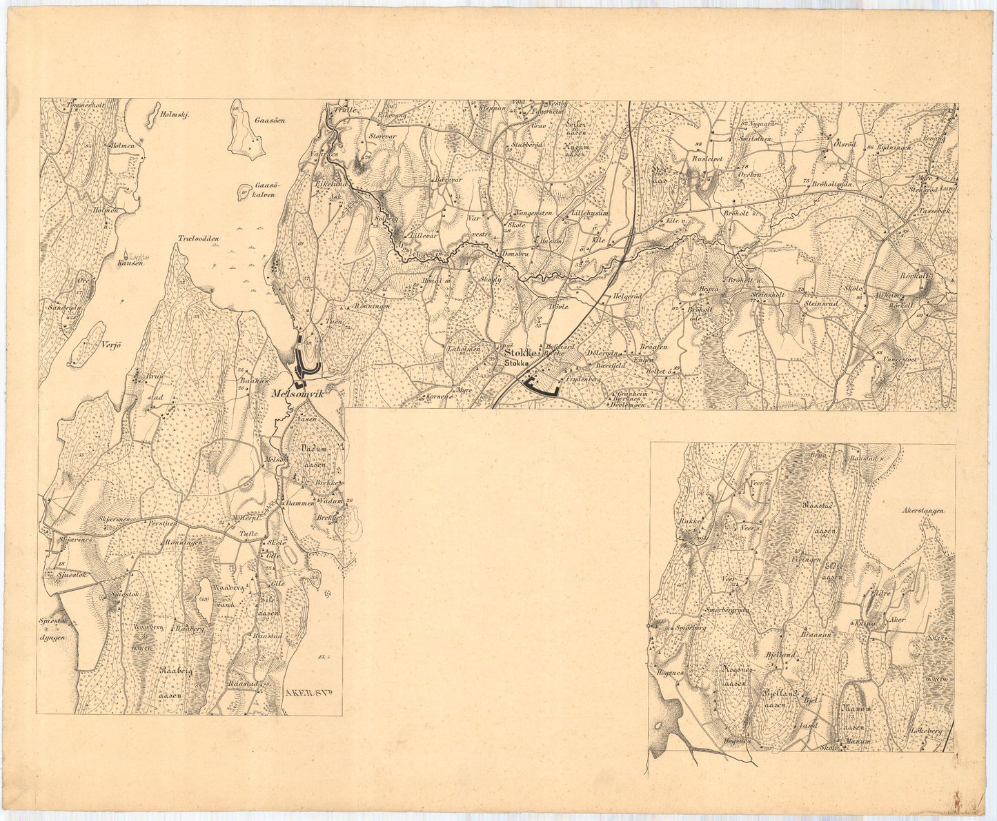 Jarlsberg-og-Larviks-amt nr 71-1: Krigsspillkart for Tönsberg befestninger: Vestfold