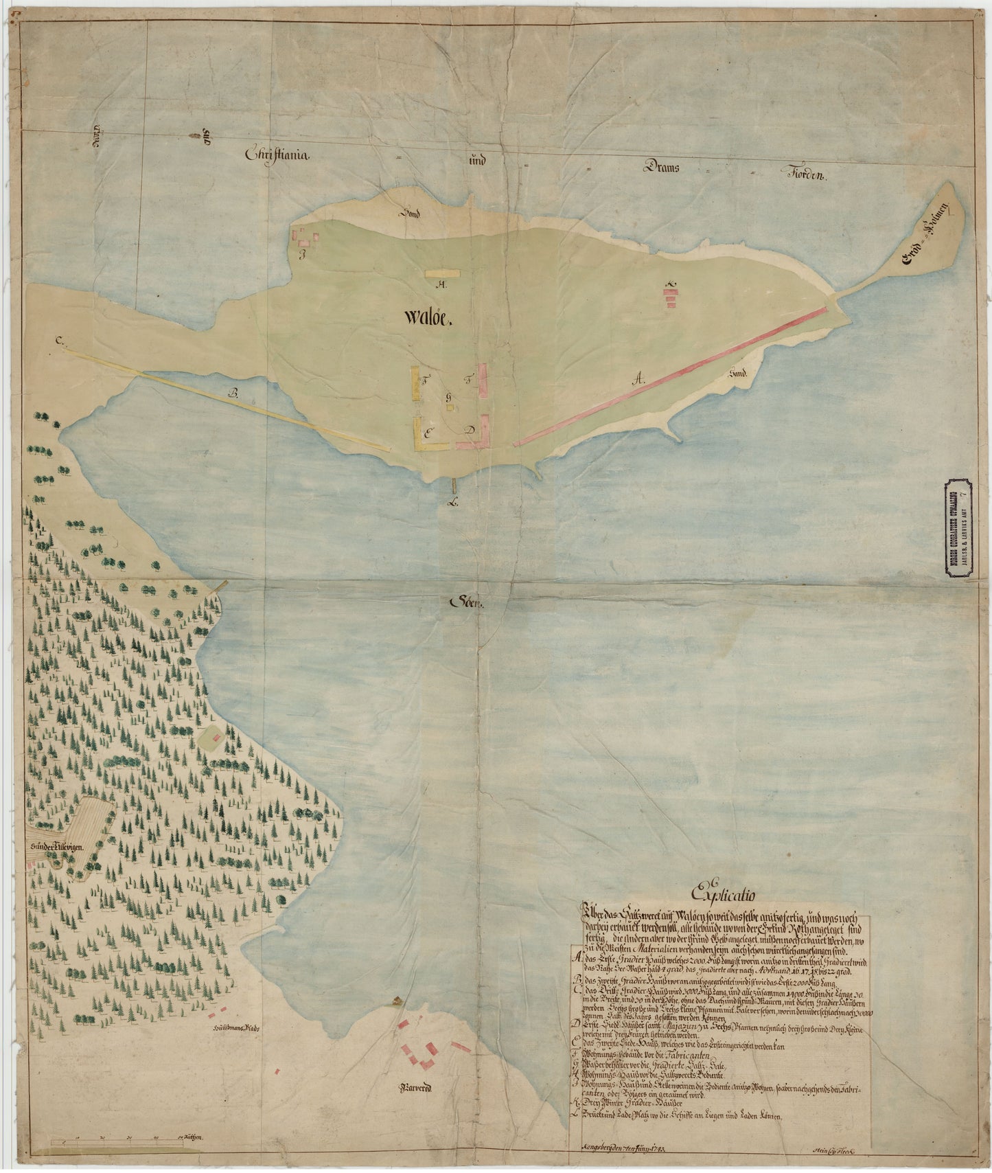 Jarlsberg og Larviks amt nr 7: Kart over Valløe Saltverk: Vestfold