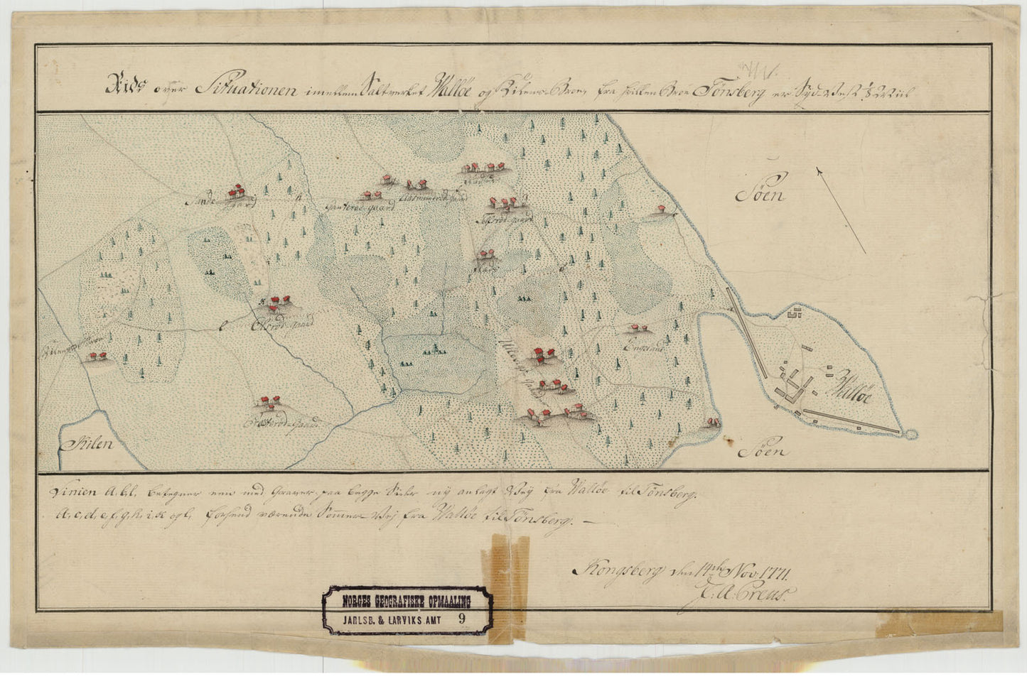 Jarlsberg og Larviks amt nr 9: Rids over Situationen mellem Saltverket Wallø og Kilenes Bro: Vestfold