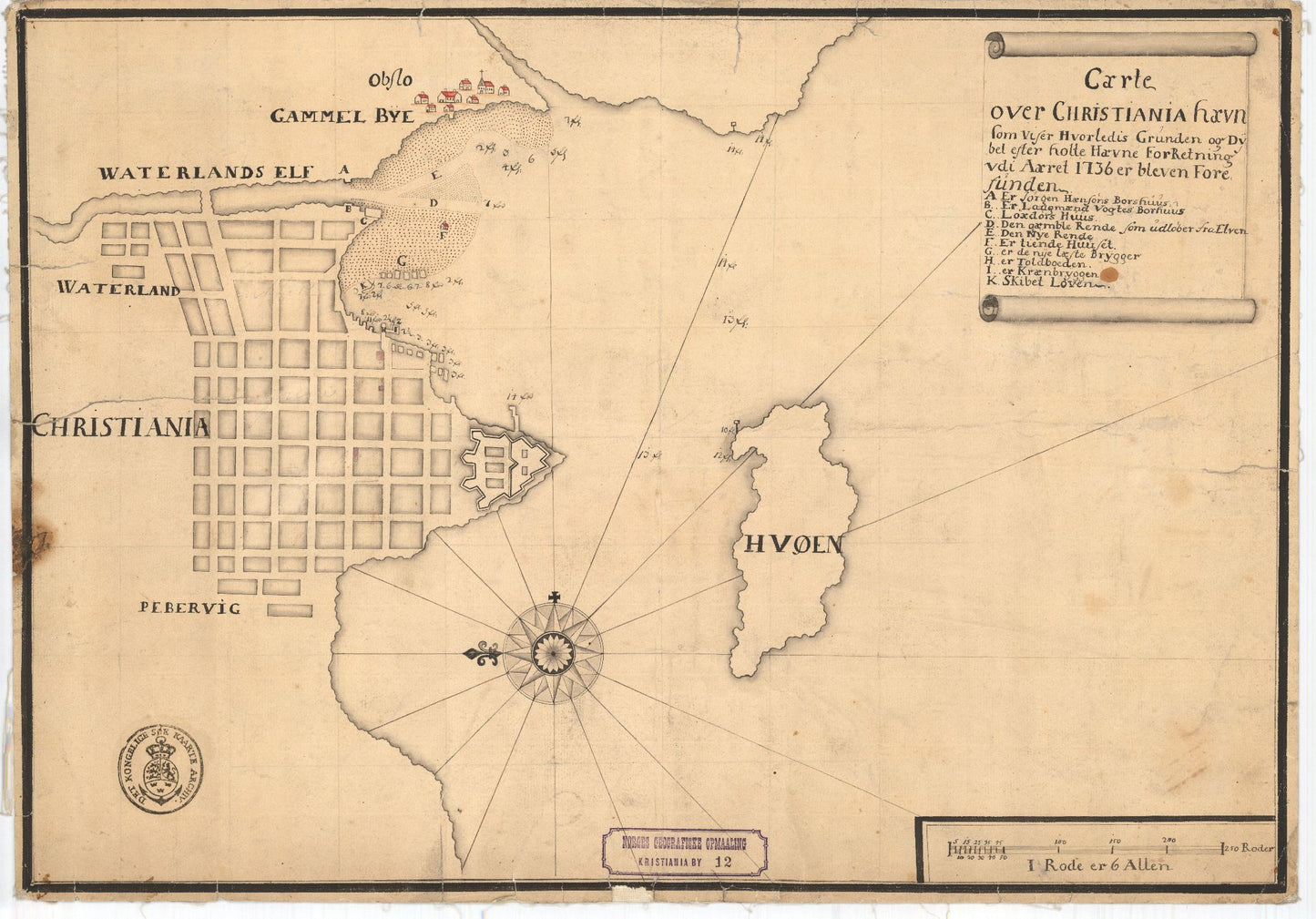 Kristiania amt nr 12: Carte over Christiania Havn: Oslo