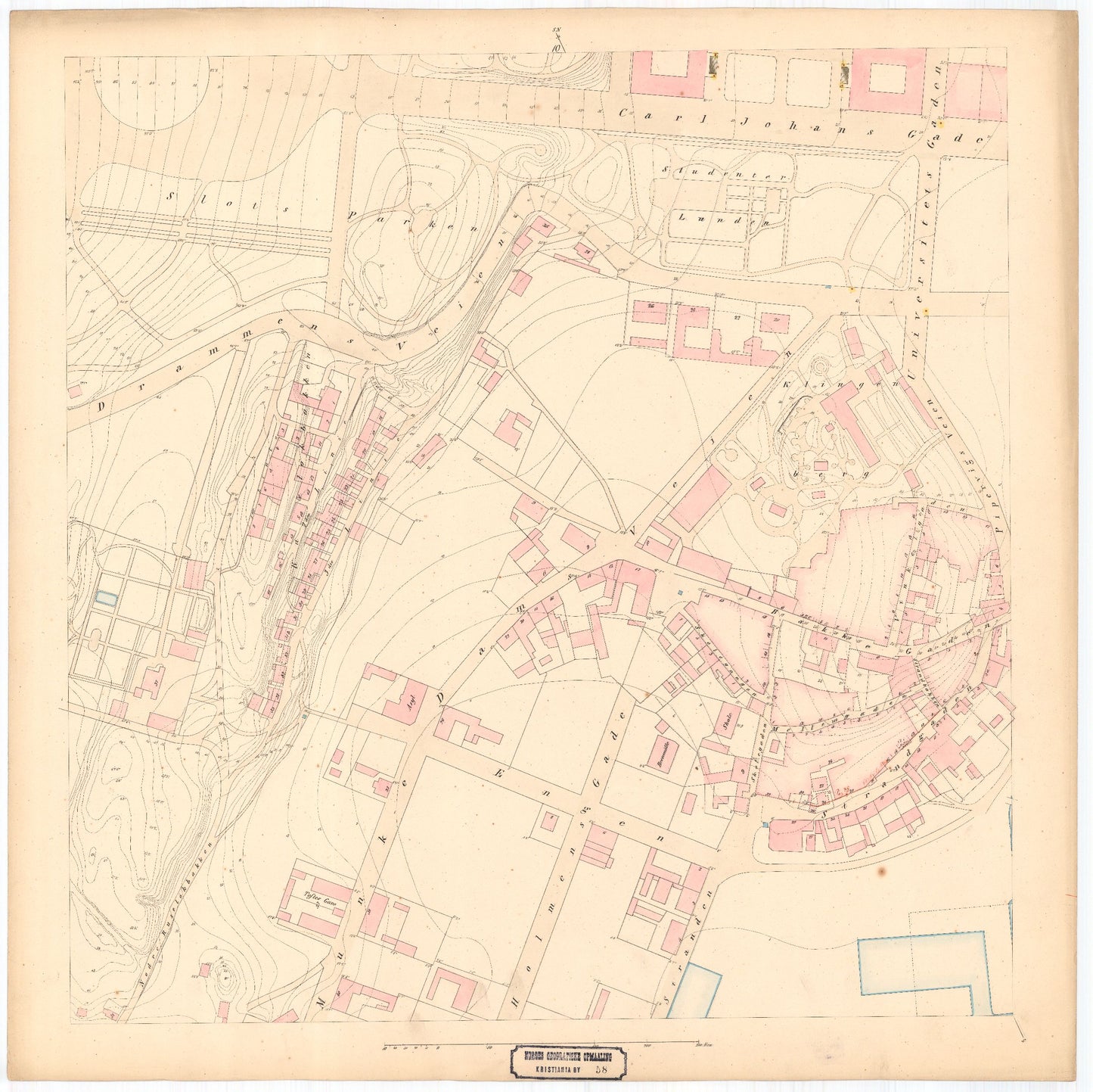 Kristiania nr 58: Detailkart over Christiania efter Kommunebestyrelsens Foranstaltning trigonometrisk og geometrisk opmaalt: Oslo