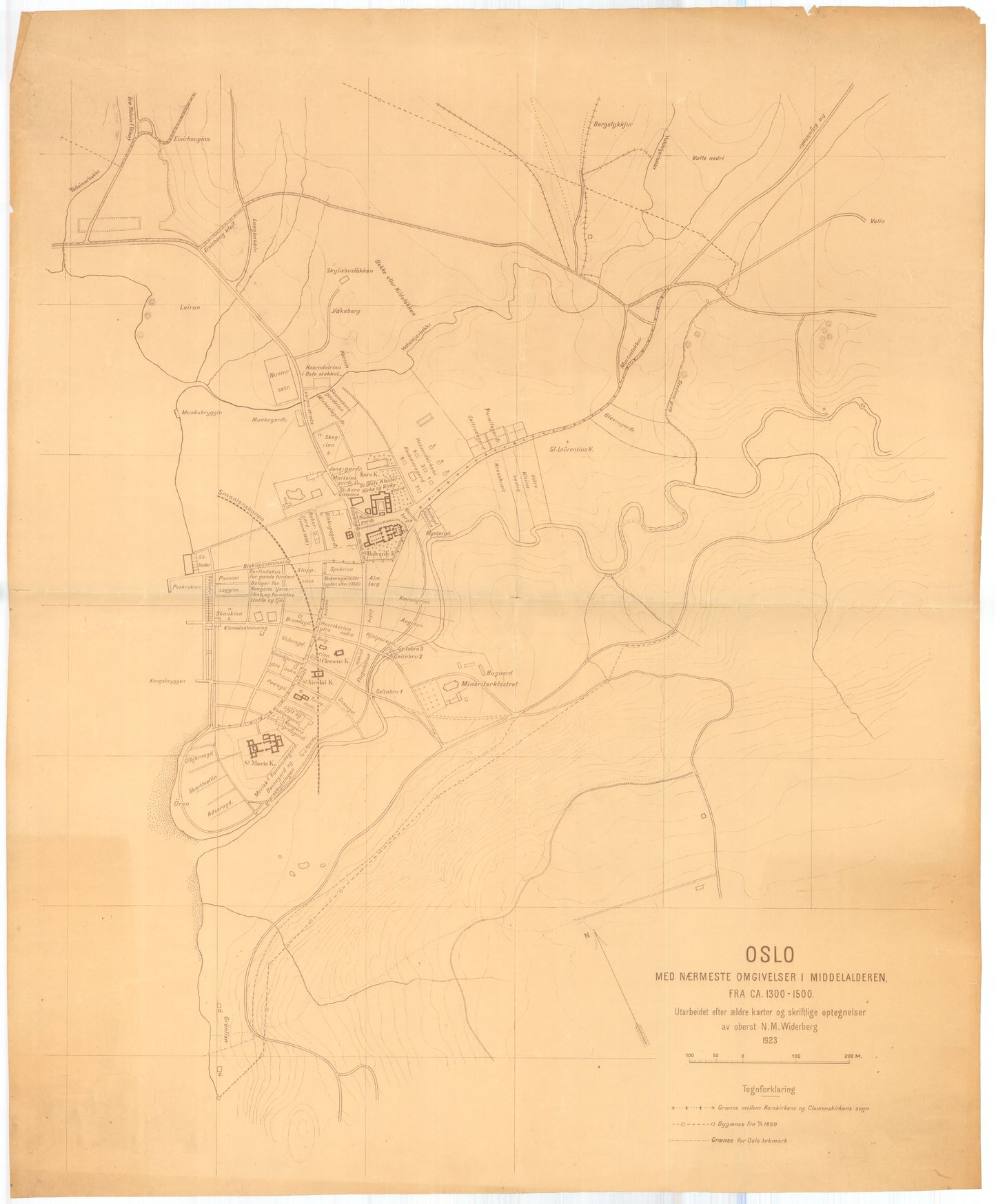 Kristiania amt nr 93-1: Oslo med nærmeste omgivelser i middelalderen fra ca. 1300-1500: Oslo