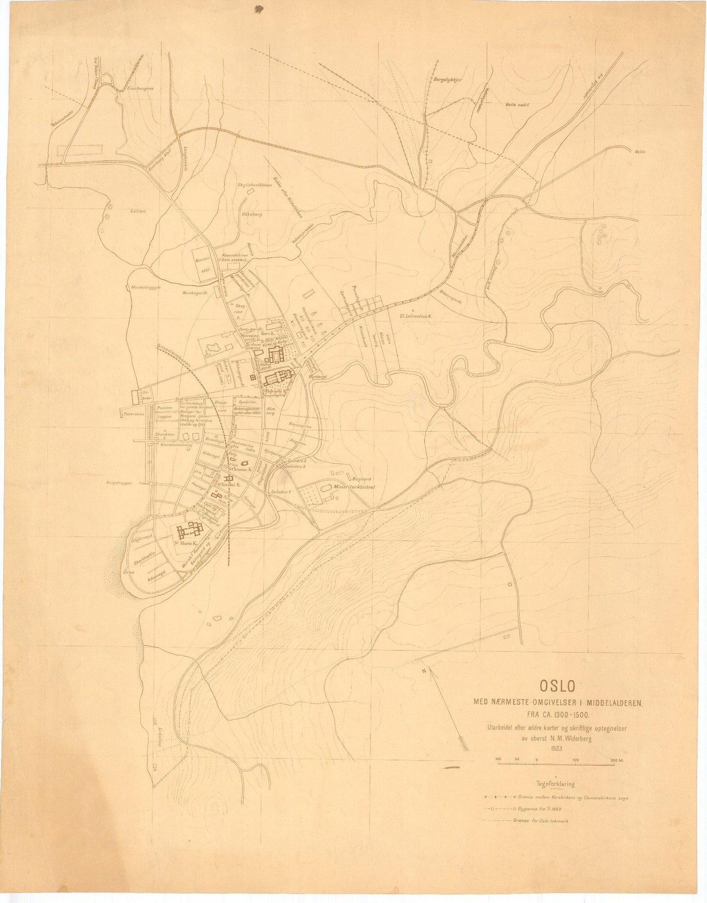 Kristiania amt nr 93: Oslo med nærmeste omgivelser i middelalderen fra ca. 1300-1500: Oslo