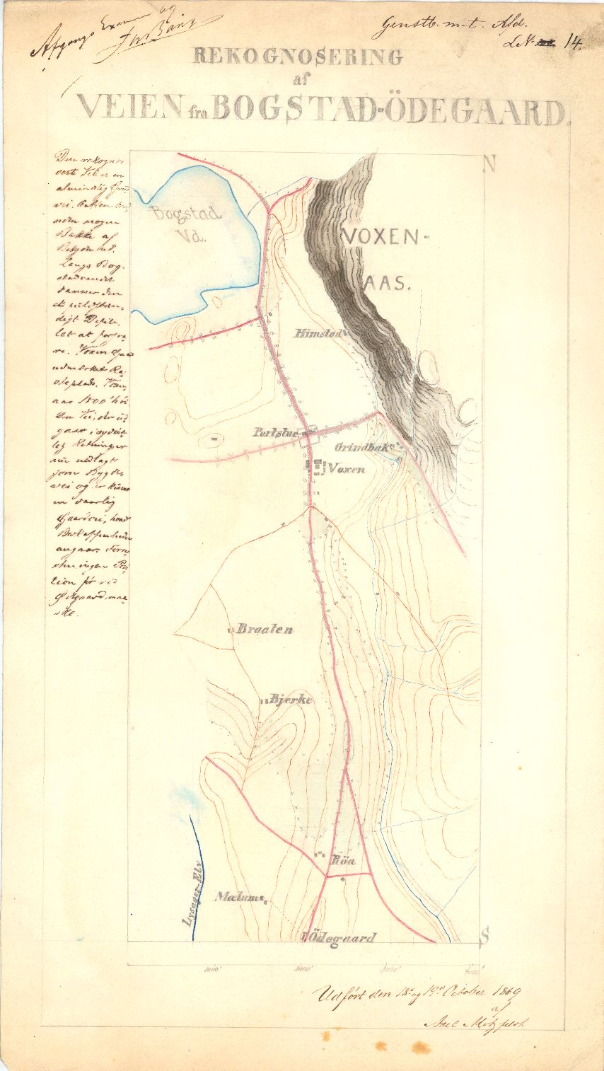 Kristiania amt nr 94-5: Utført av høyskoleelever; Veien fra Bogstad-ødegaard: Oslo