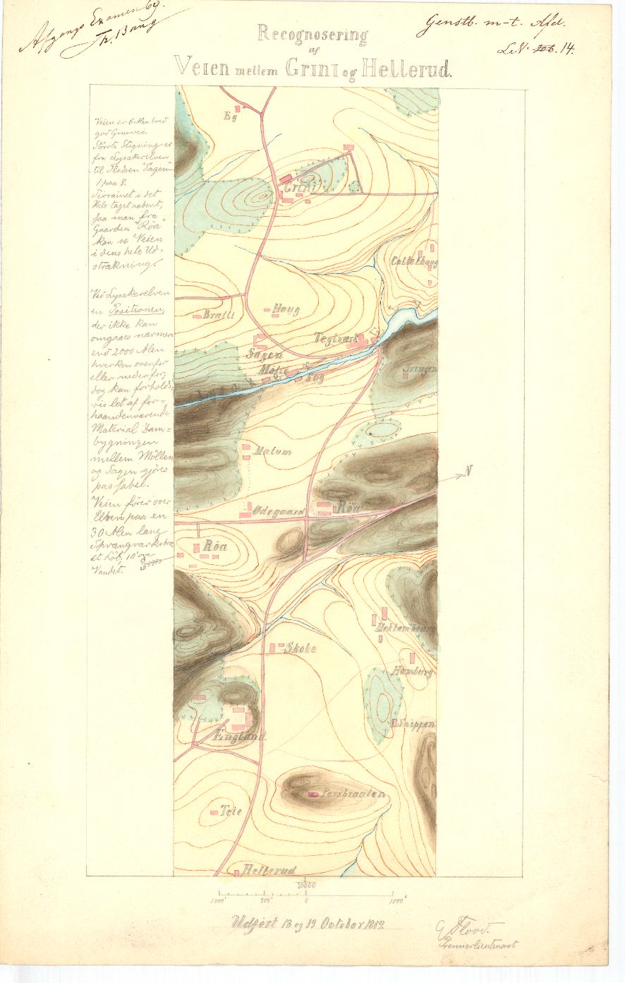 Kristiania amt nr 94-6: Rekognoseringer utført av høyskoleelever; Veien mellem Grini og Hellerud: Oslo