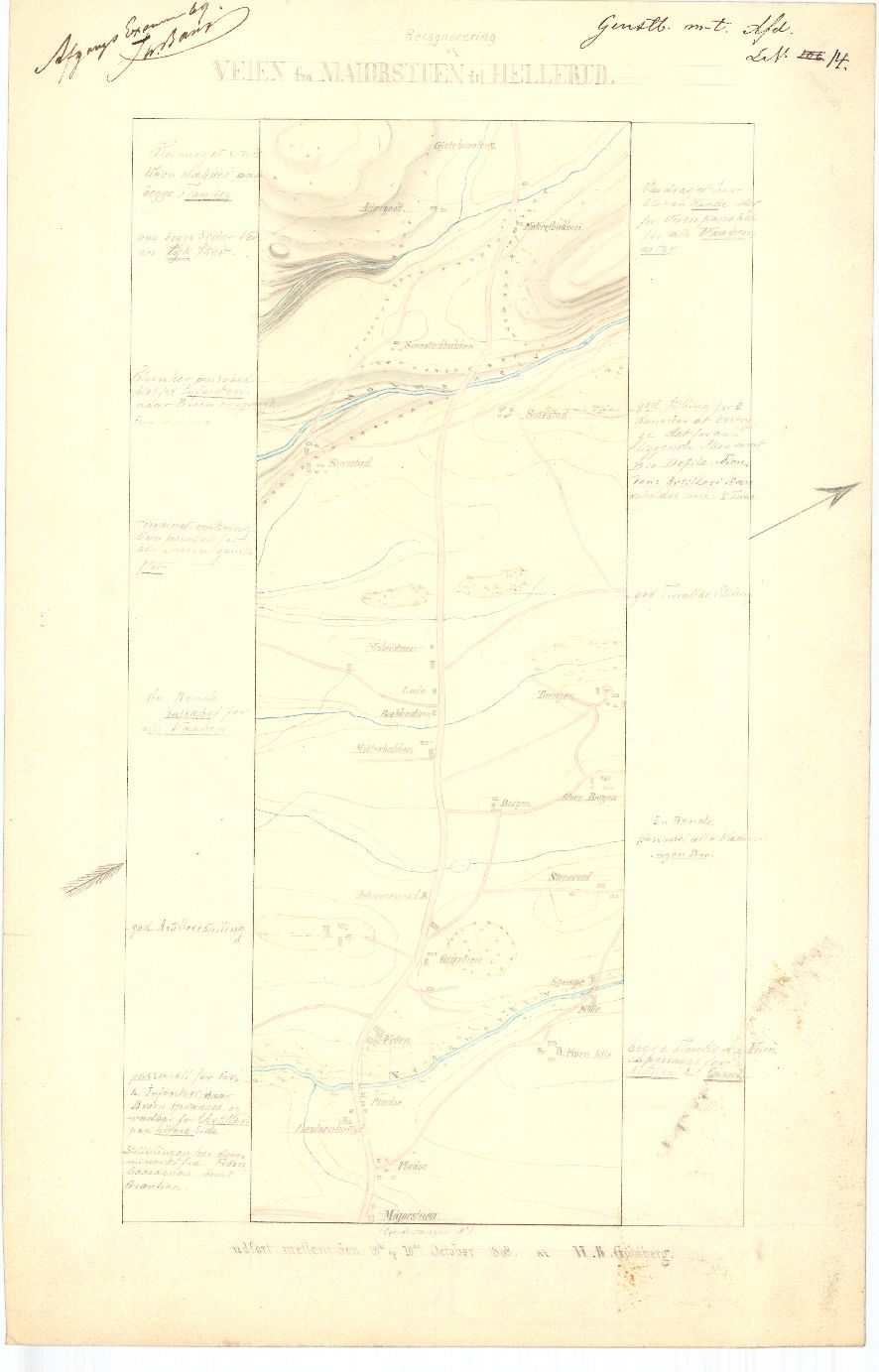 Kristiania amt nr 94-7: Rekognoseringer utført av høyskoleelever; Veien fra Majorstuen til Hellerud: Oslo