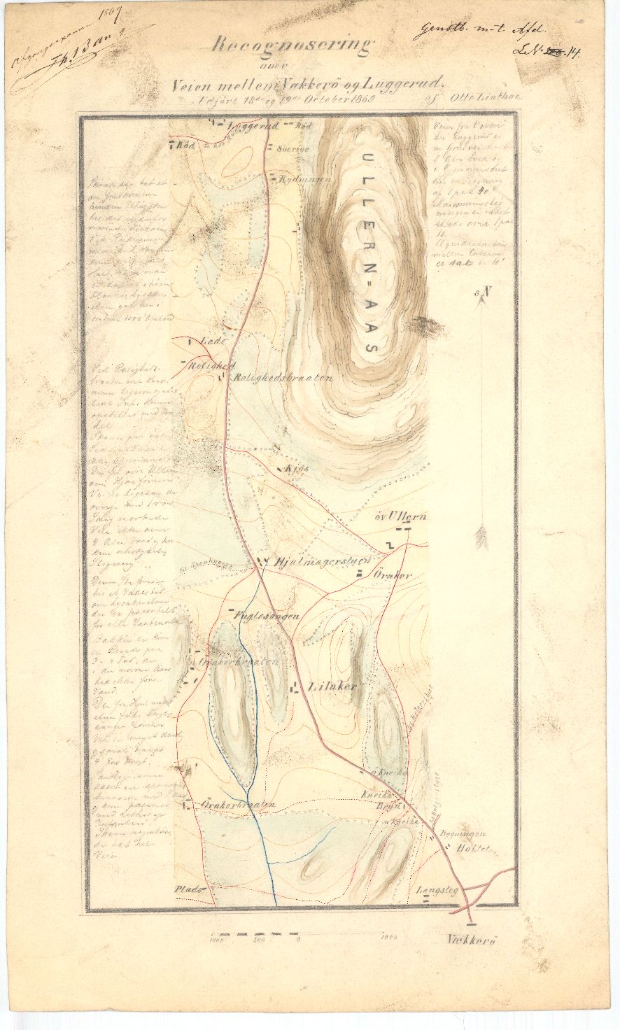 Kristiania amt nr 94-8: Rekognoseringer utført av høyskoleelever; Veien mellom Vækkerø og Luggerud: Oslo