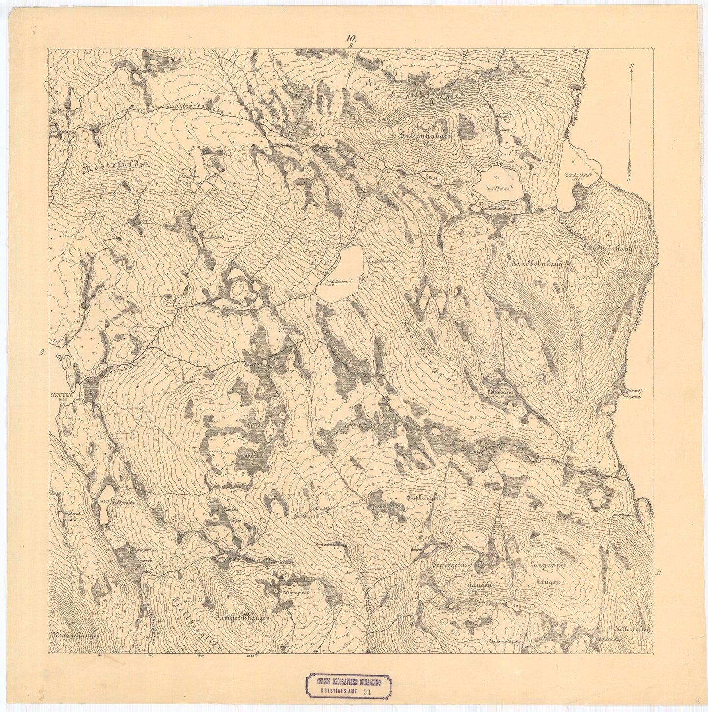 Kristians-amt nr 31-10: Kart over Hadelands Almenning: Oppland