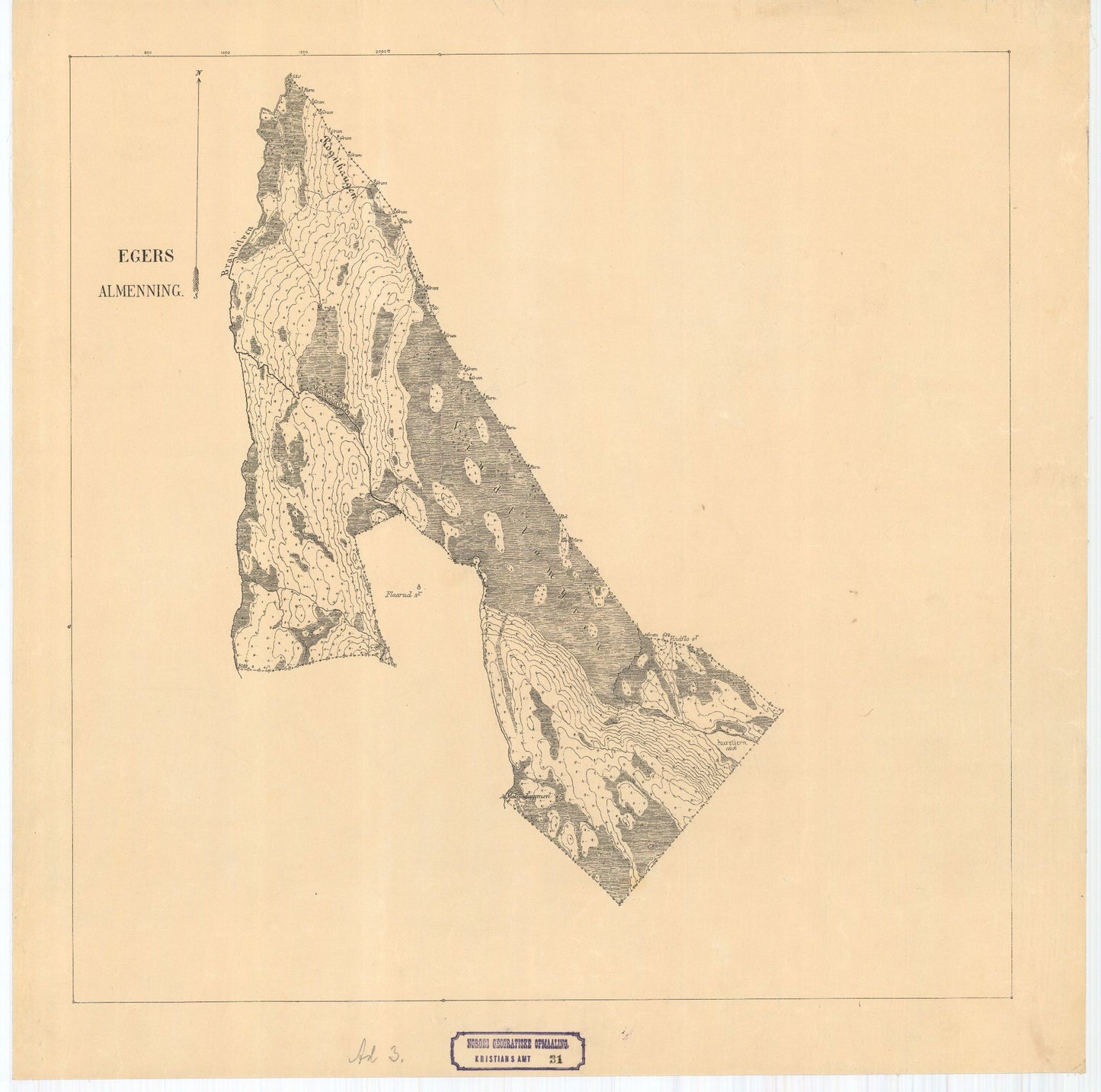 Kristians-amt nr 31-3A: Kart over Hadelands Almenning: Oppland