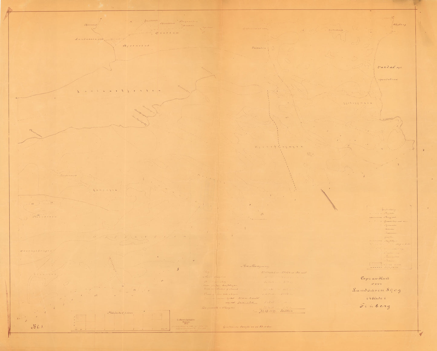 Kristians amt nr 40-1: Kart over Landåsen: Oppland