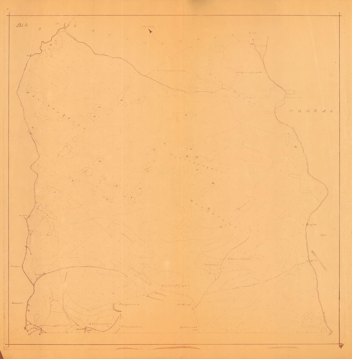 Kristians amt nr 40-4: Kart over Landåsen: Oppland
