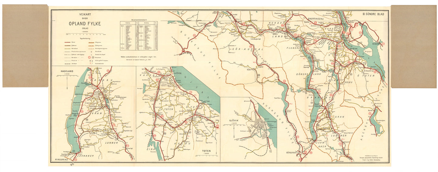 Kristians-amt nr 62-III: Veikart over Opland fylke: Oppland