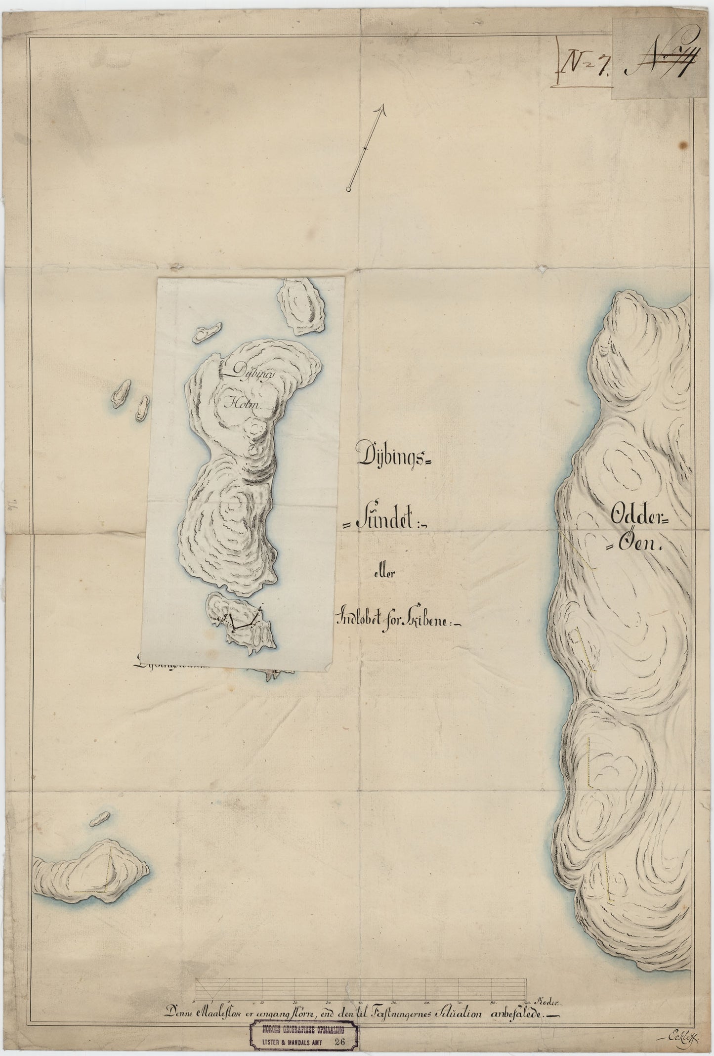Lister og Mandals amt nr 26: Plan over Dybingssundet ved Christianssand: Vest-Agder