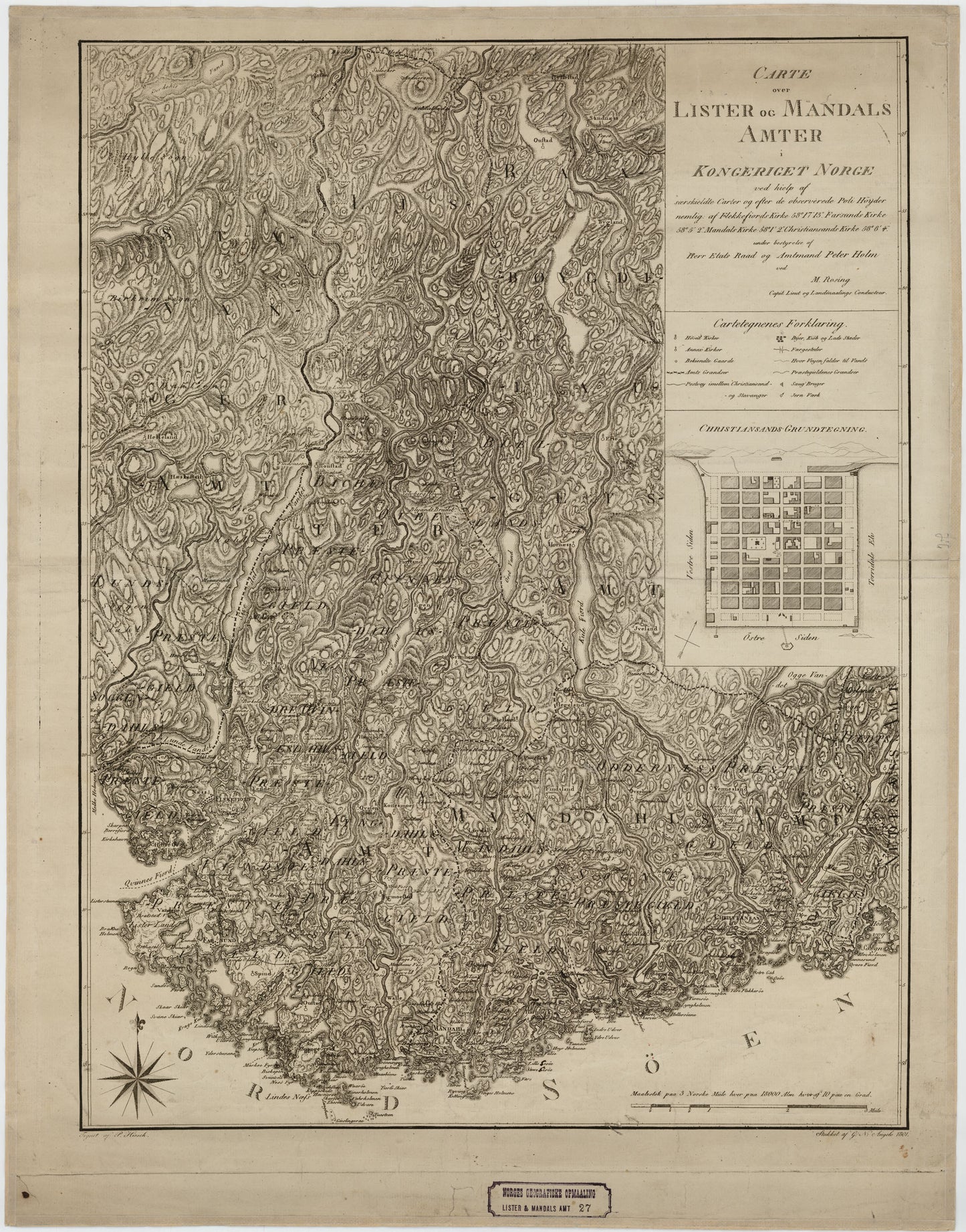 Lister og Mandals amt nr 27: Carte over Lister og Mandals Amter: Vest-Agder