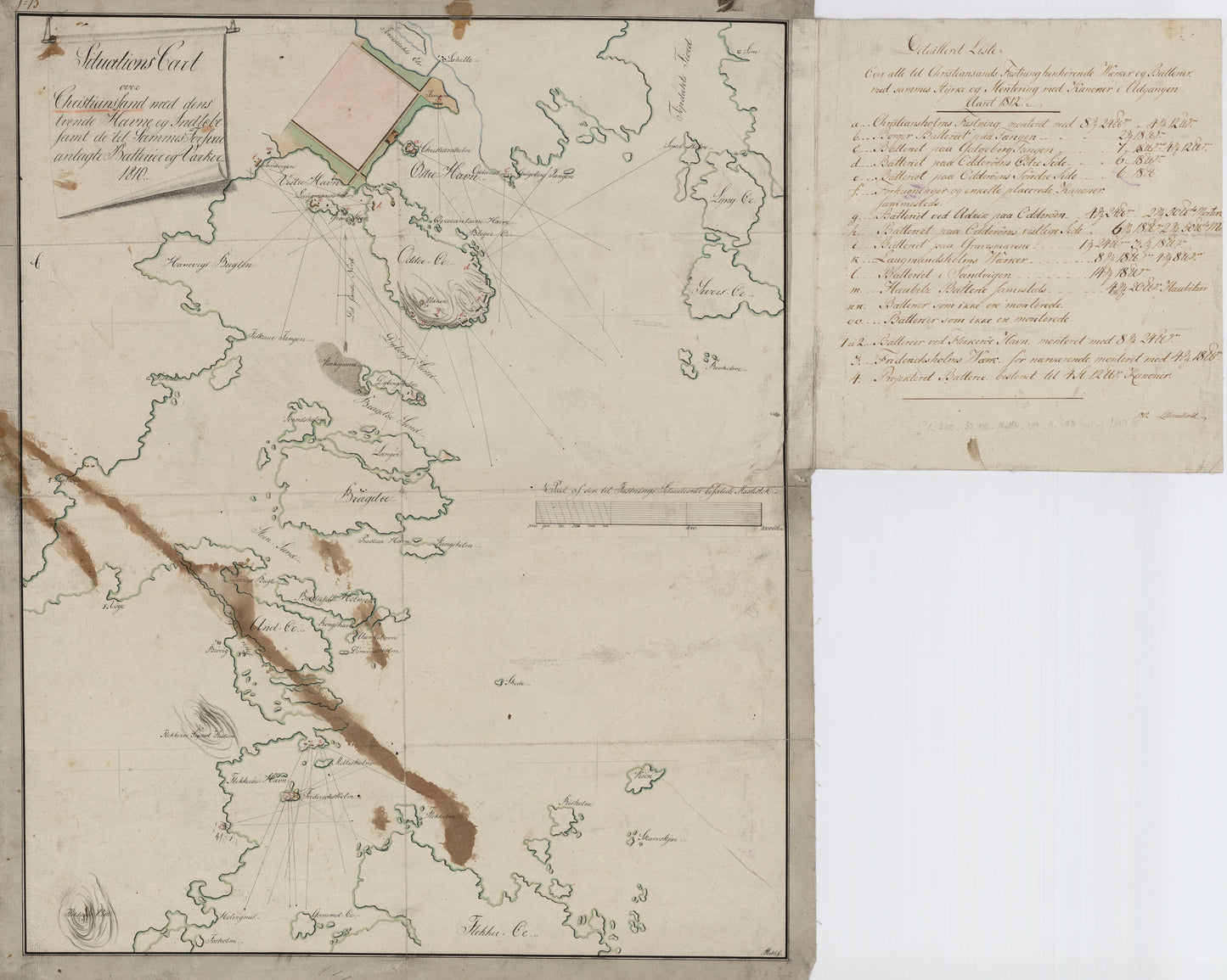 Lister og Mandals amt nr 31: Situations Cart over Christianssands tvende Havne: Vest-Agder