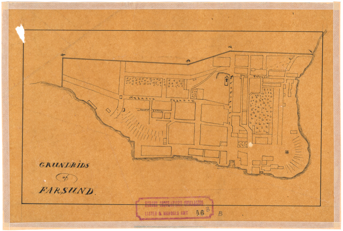 Lister og Mandals amt nr 46b: Grundrids af Farsund: Vest-Agder