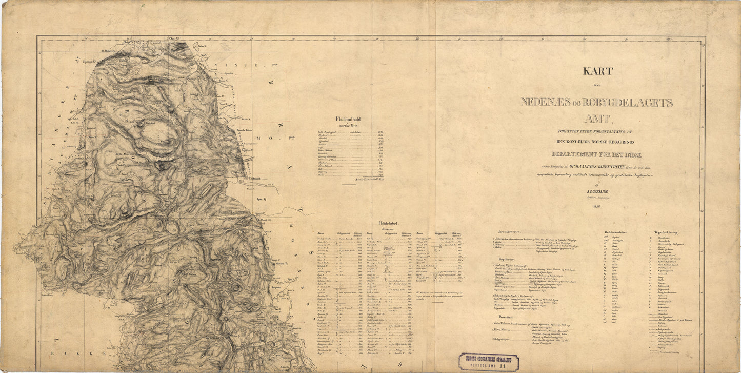 Nedenes amt nr 11: Nedenæs og Robygdelagets Amt. Nordlig del.: Aust-Agder