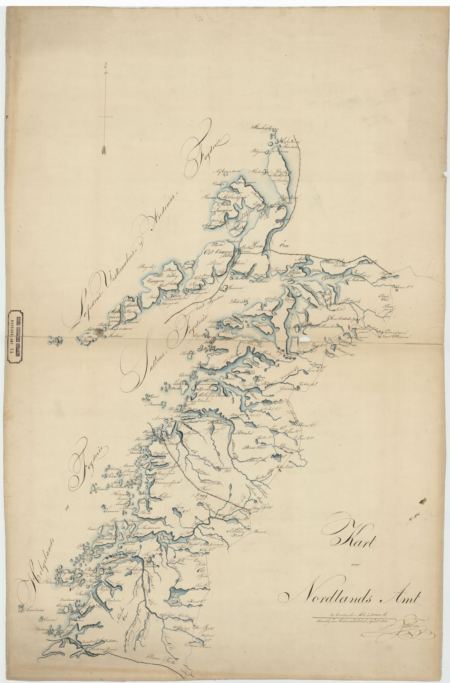 Nordlands amt nr 11: Kart over Nordlands Amt (Kopi): Nordland