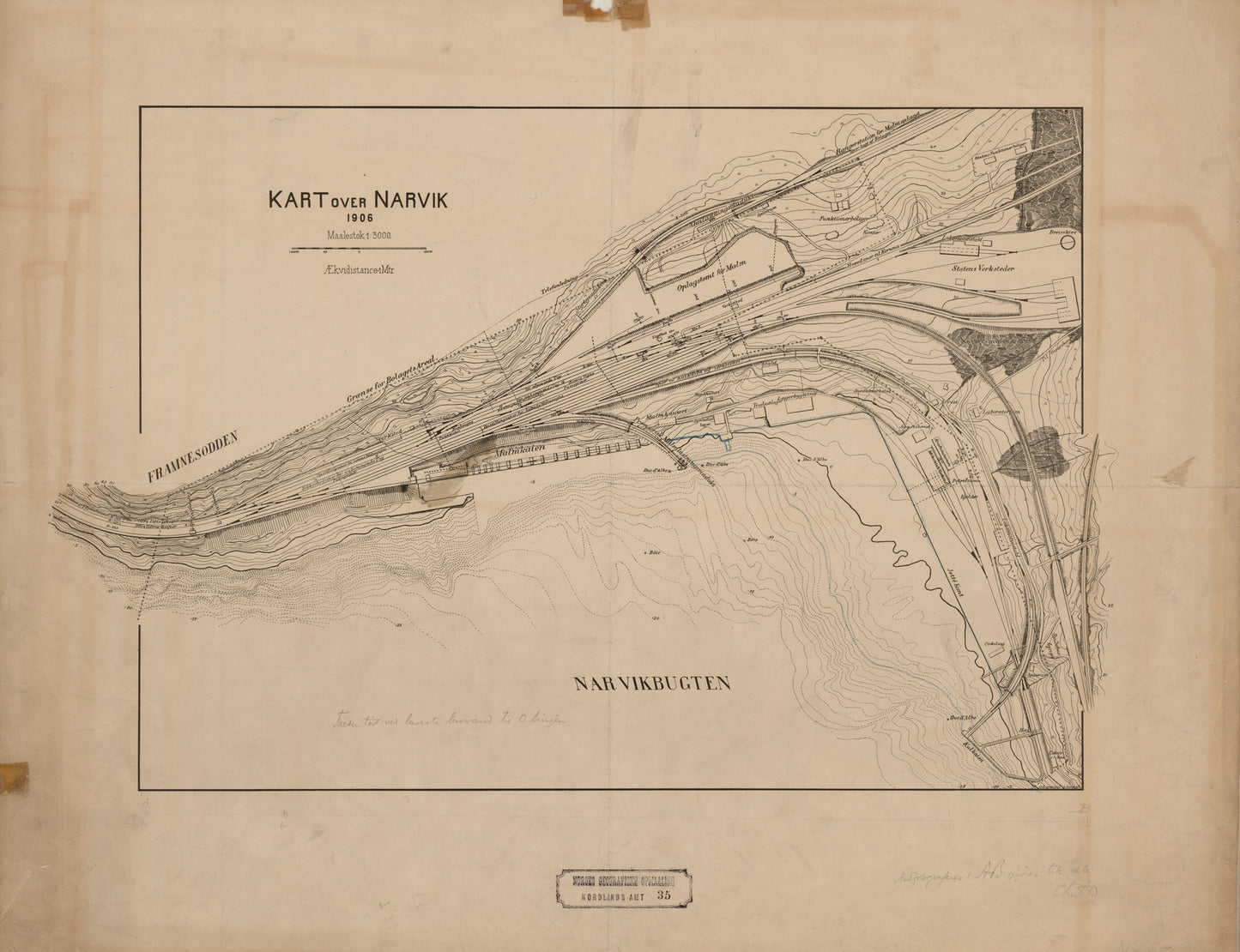 Nordlands amt nr 35: Kart over Narvik: Nordland
