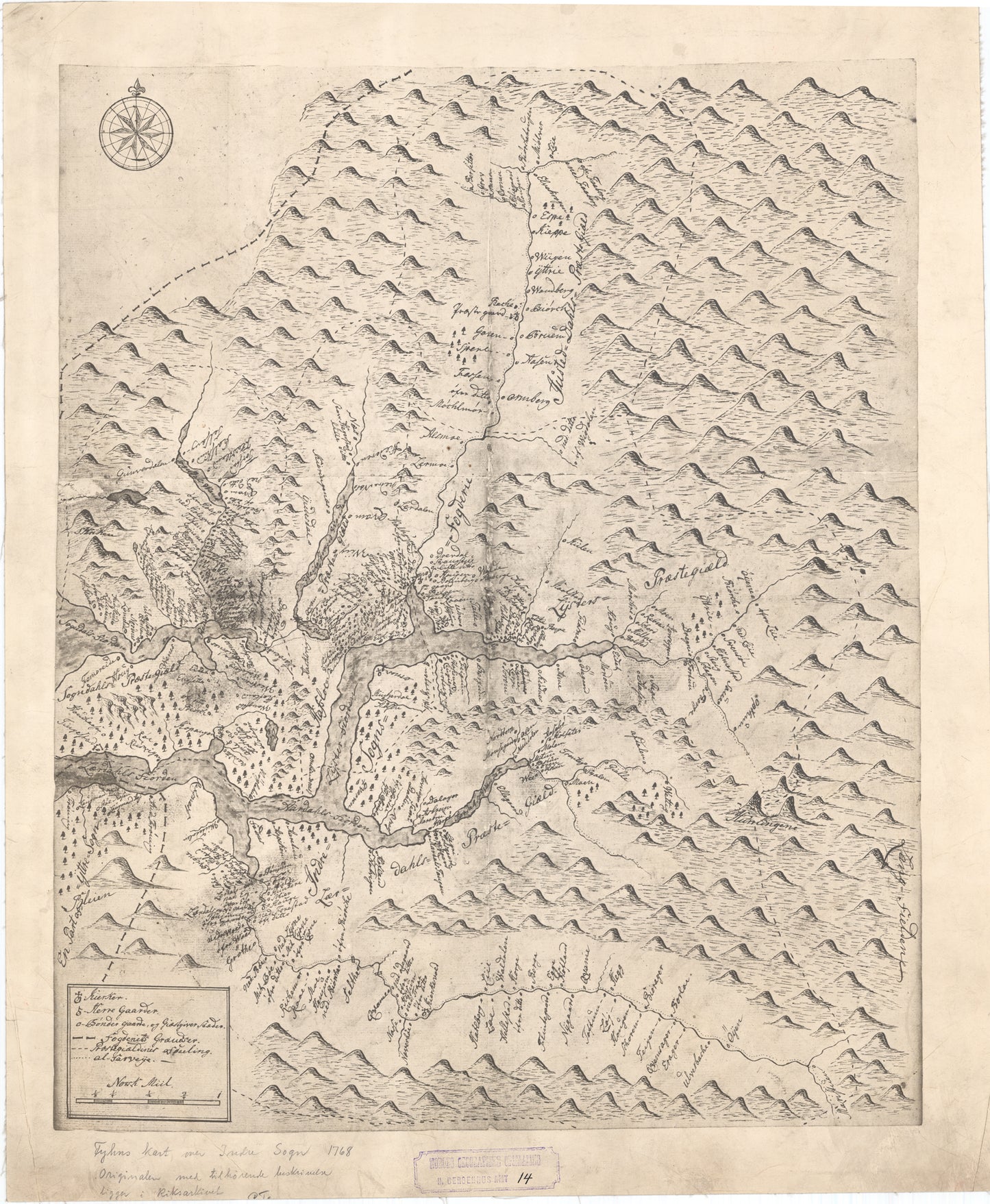 Nordre Bergenhus amt nr 14: Kopi Av Fyhns kart over Indre Sogn: Sogn og Fjordane