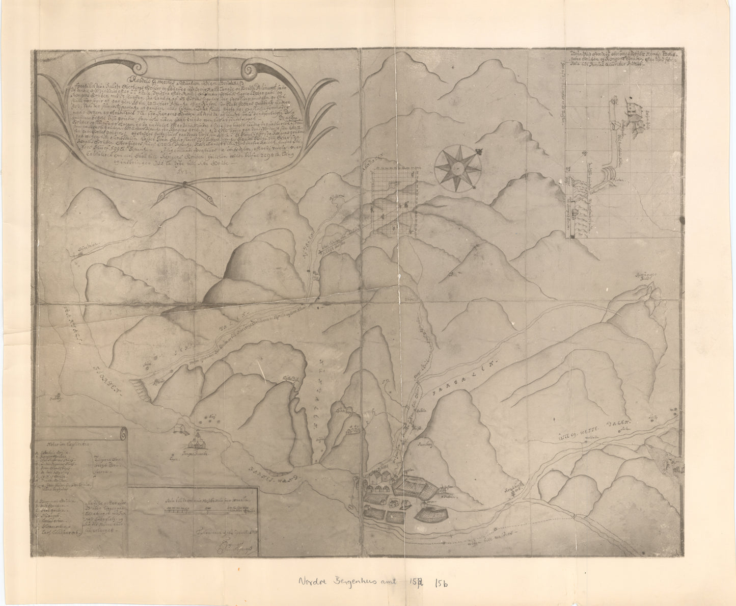 Nordre Bergenhus amt nr 15b: Kopi av kart over Årdals kobberverk fra 1720: Sogn og Fjordane