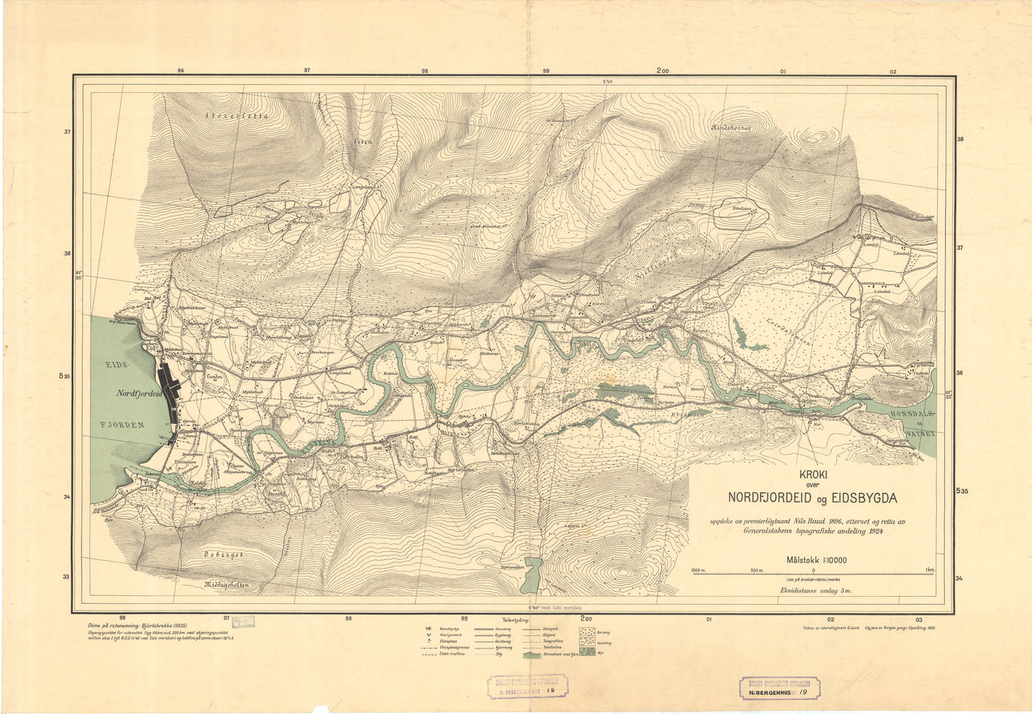 Nordre Bergenhus amt nr 19: Kroki over Nordfjordeid og Eidsbygda: Sogn og Fjordane