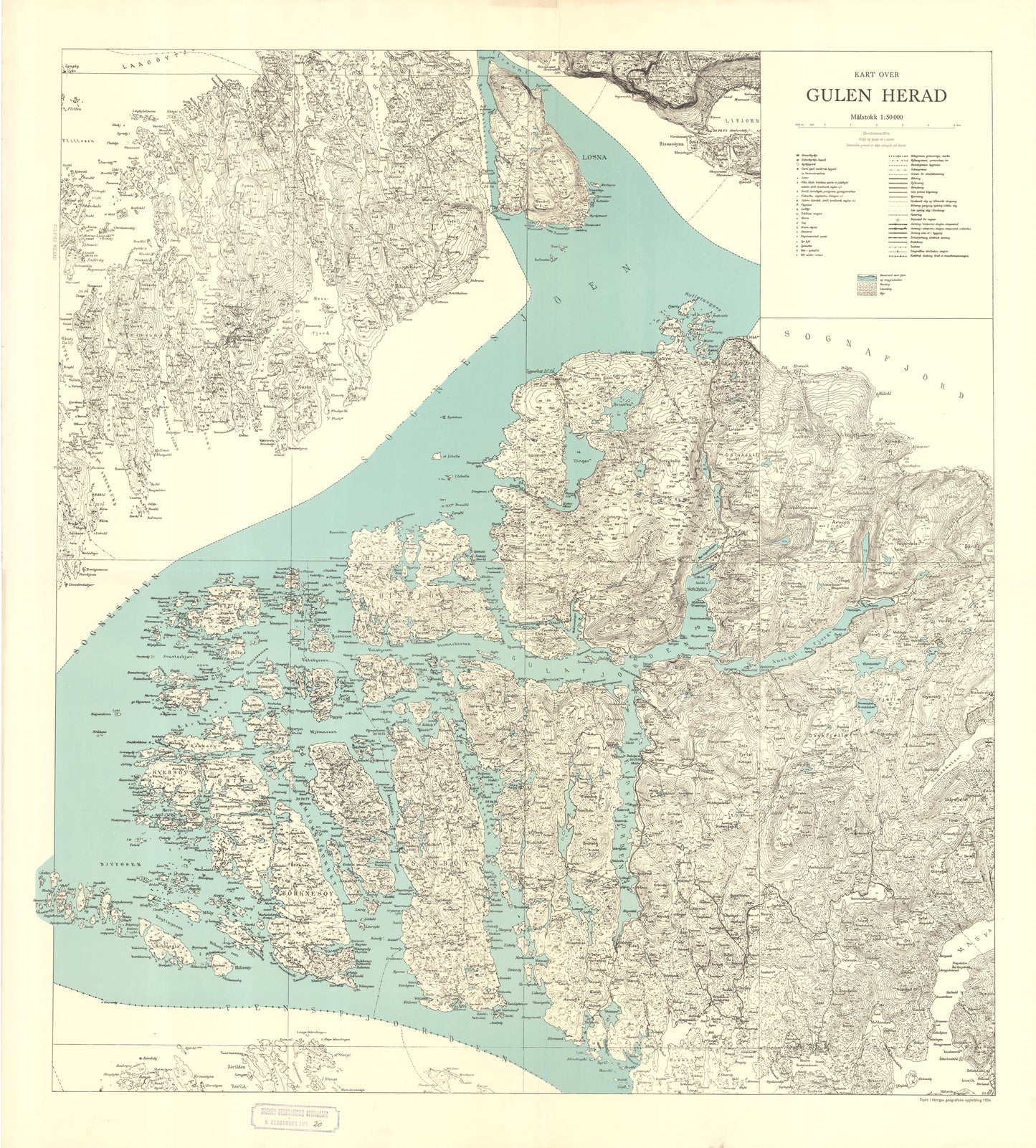 Nordre Bergenhus amt nr 20: Kart over Gulen herad: Sogn og Fjordane