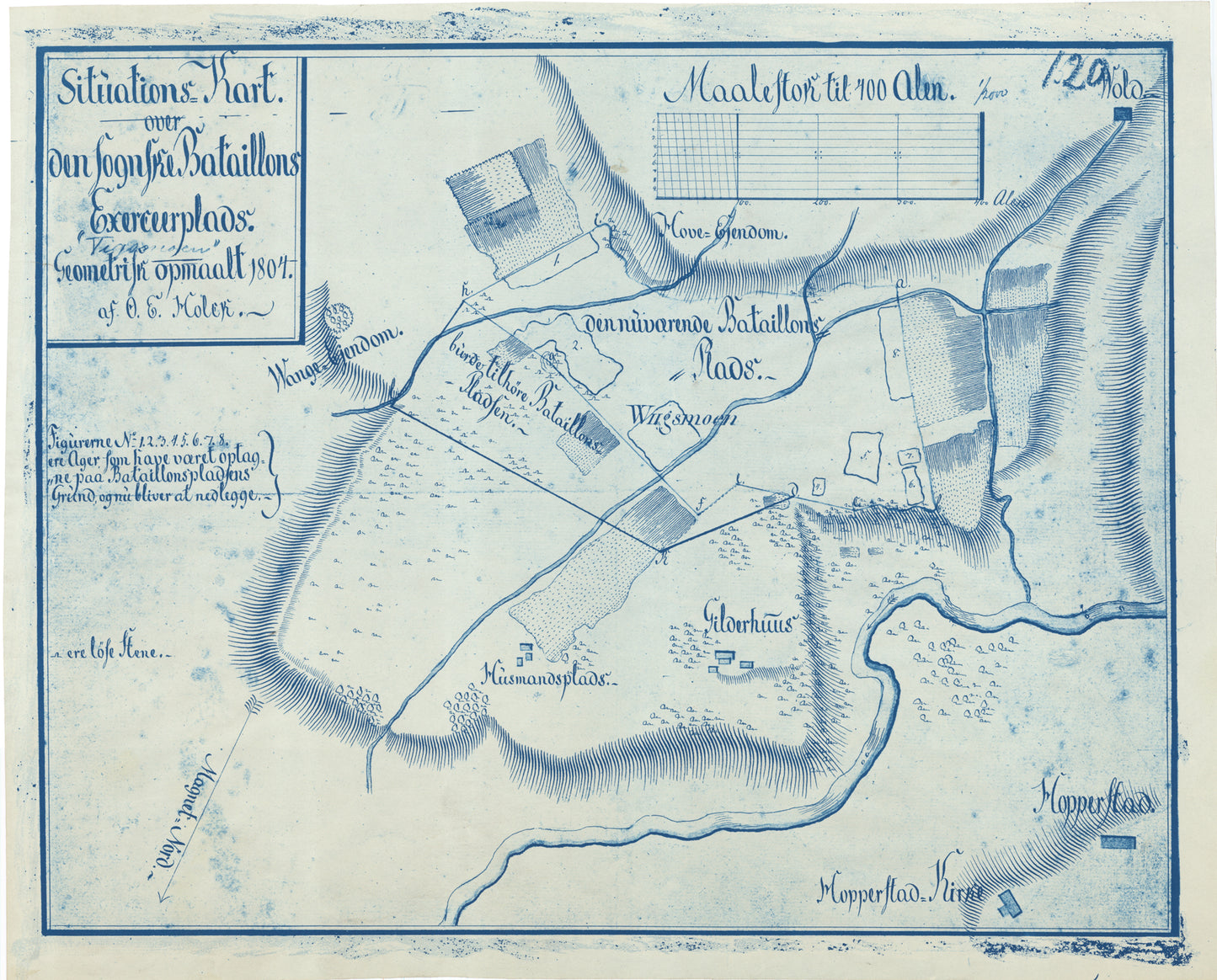 Nordre Bergenhus amt nr 21: Situations-Kart over den Sognske Bataillons Exerceerplads: Sogn og Fjordane