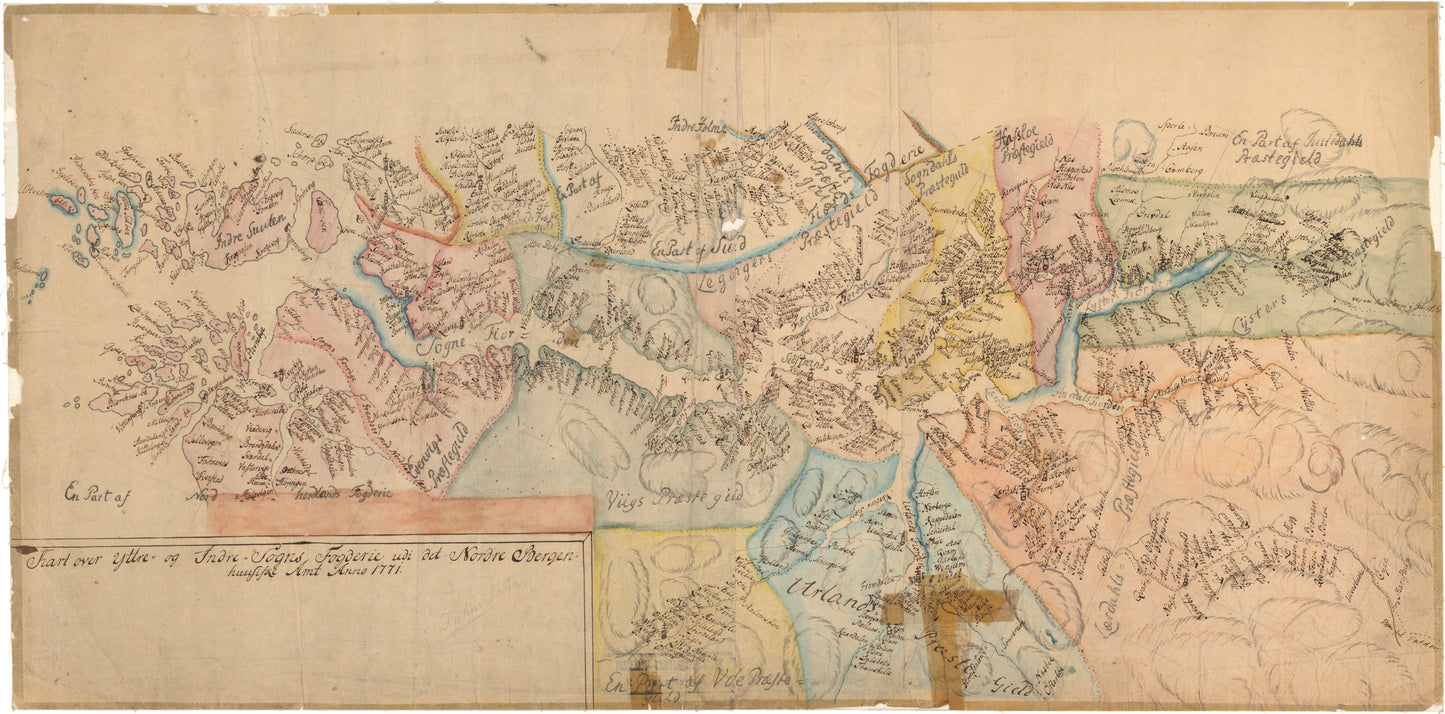 Nordre Bergenhus amt nr 3: Kart over Yttre og Indre Sogns Fogderie: Sogn og Fjordane