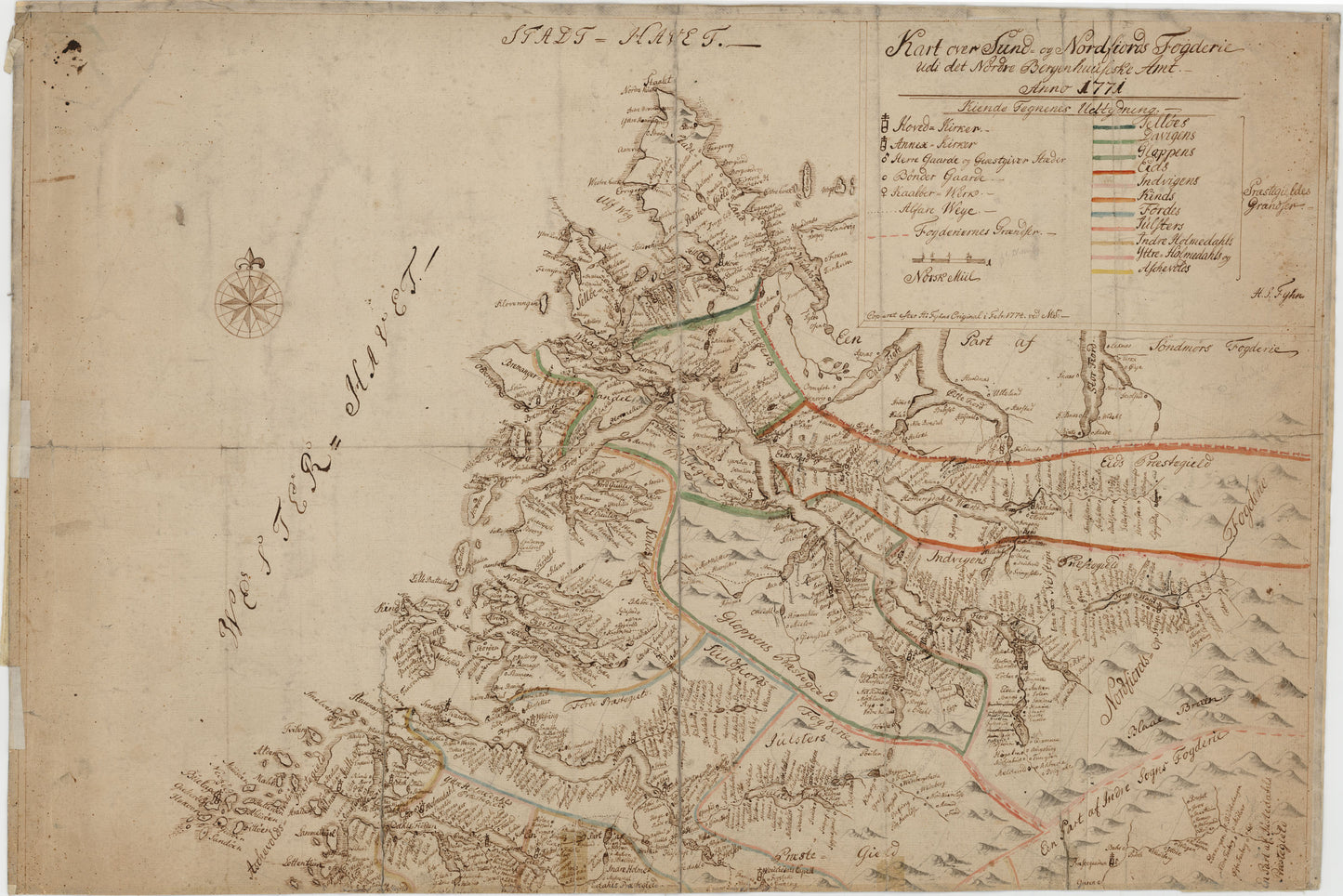 Nordre Bergenhus amt nr 4: Kart over Sund og Nordfiords Fogderie: Sogn og Fjordane