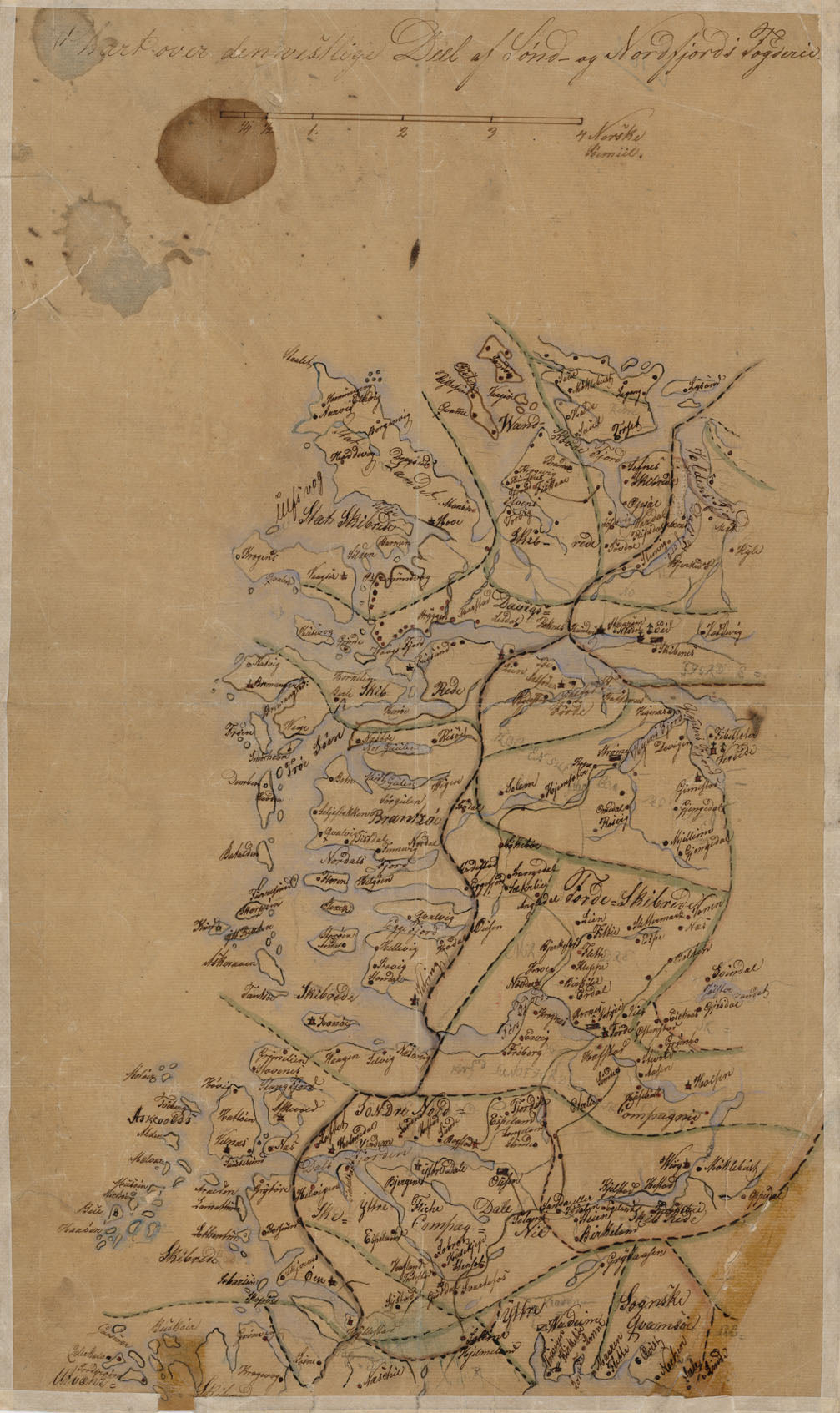 Nordre Bergenhus amt nr 7: Kart over den vestlige Del af Sønd- og Nordfjords Fogderi: Sogn og Fjordane