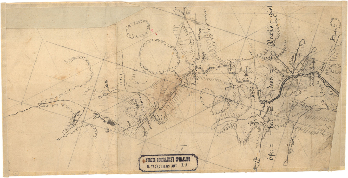 Nordre Trondhjems amt nr 10: Kart over en Del af Øvrehaldens Præstegjæld: Nord-Trøndelag