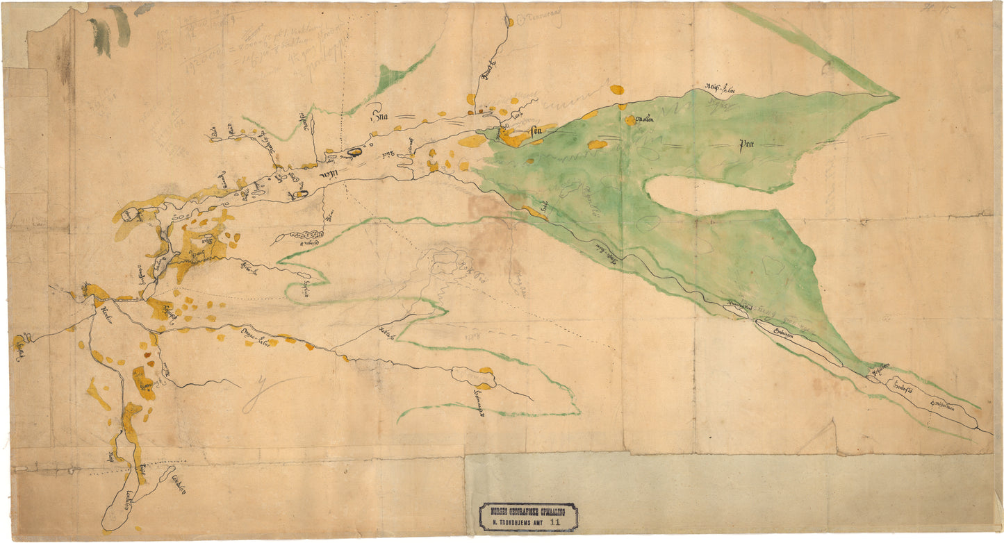Nordre Trondhjems amt nr 11: Kart over en del af Snaasens Præstegjæld: Nord-Trøndelag