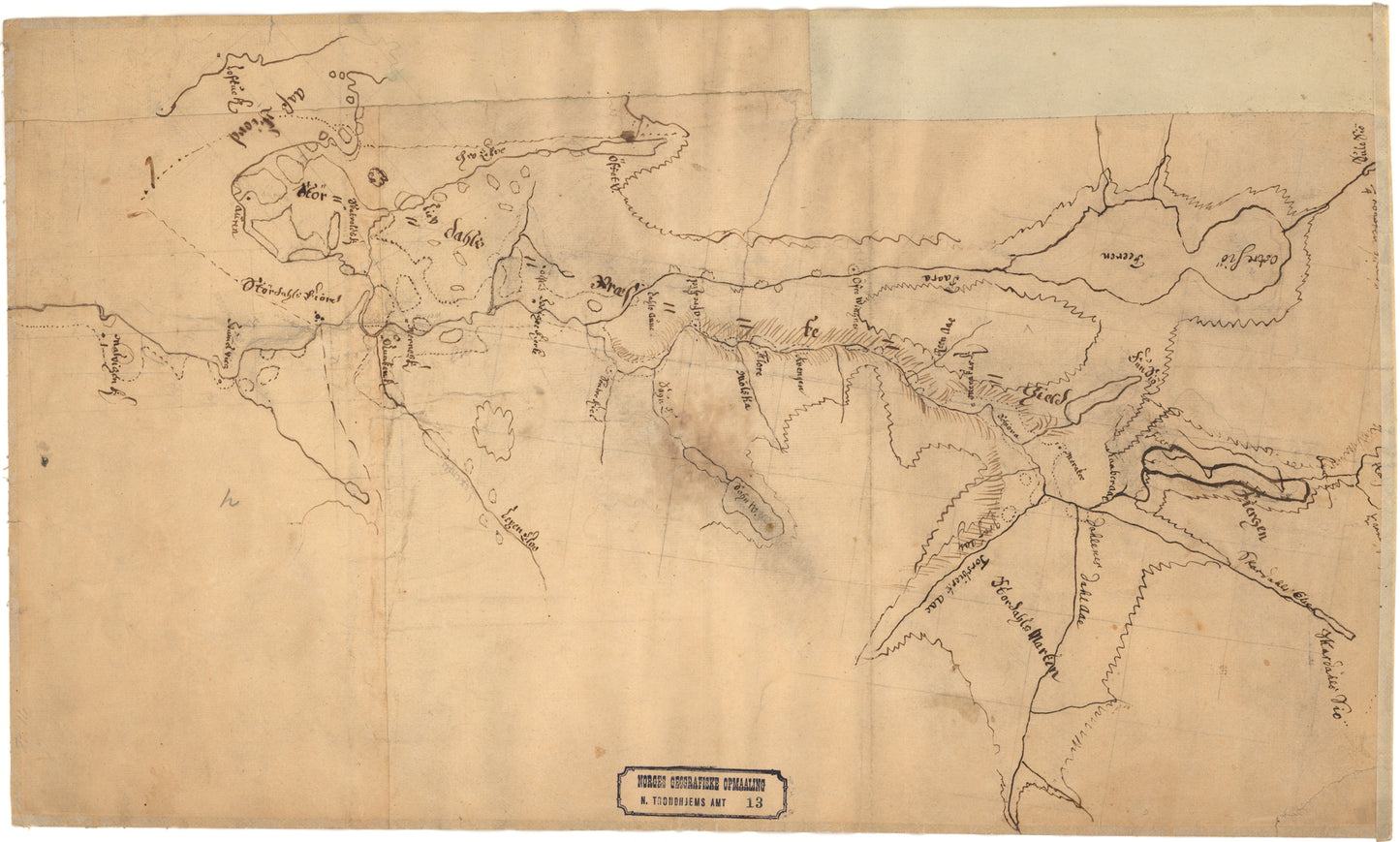 Nordre Trondhjems amt nr 13: Kart over Størdalen: Nord-Trøndelag
