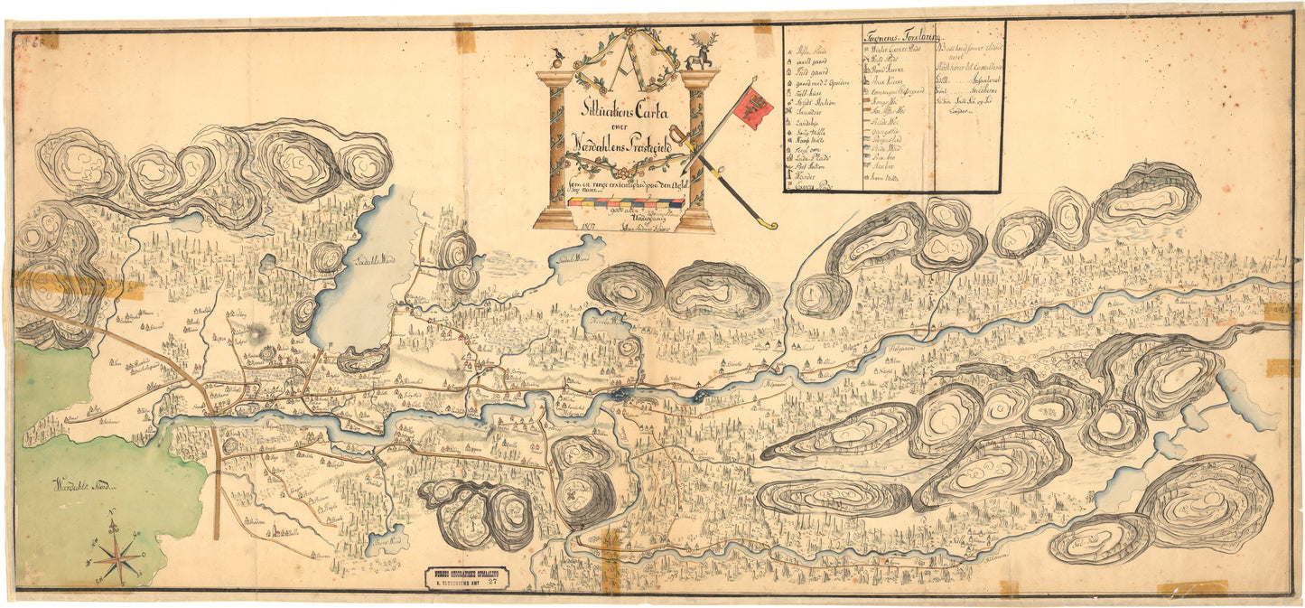 Nordre Trondhjems amt nr 27: Sittuations Carte ower Wærdahlens Præstegield: Nord-Trøndelag
